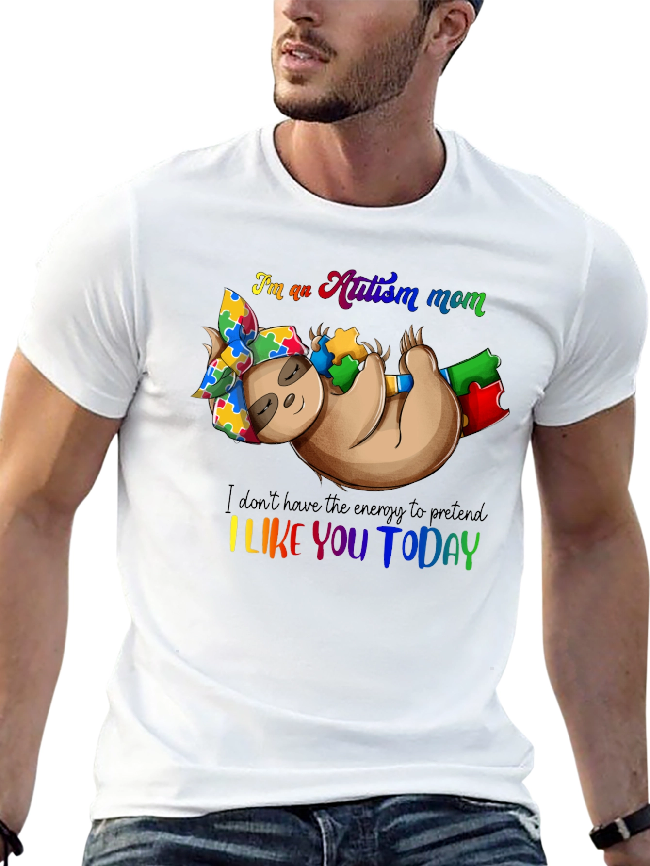 Autism Mom Sloth Graphic Tee - Unique Design