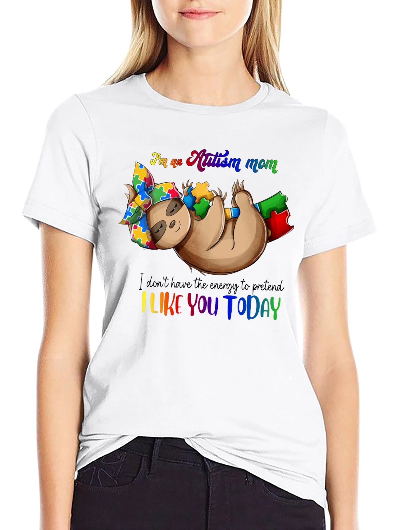 Autism Mom Sloth Graphic Tee - Unique Design