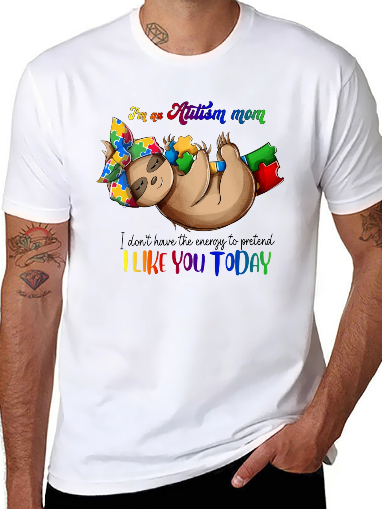 Autism Mom Sloth Graphic Tee - Unique Design