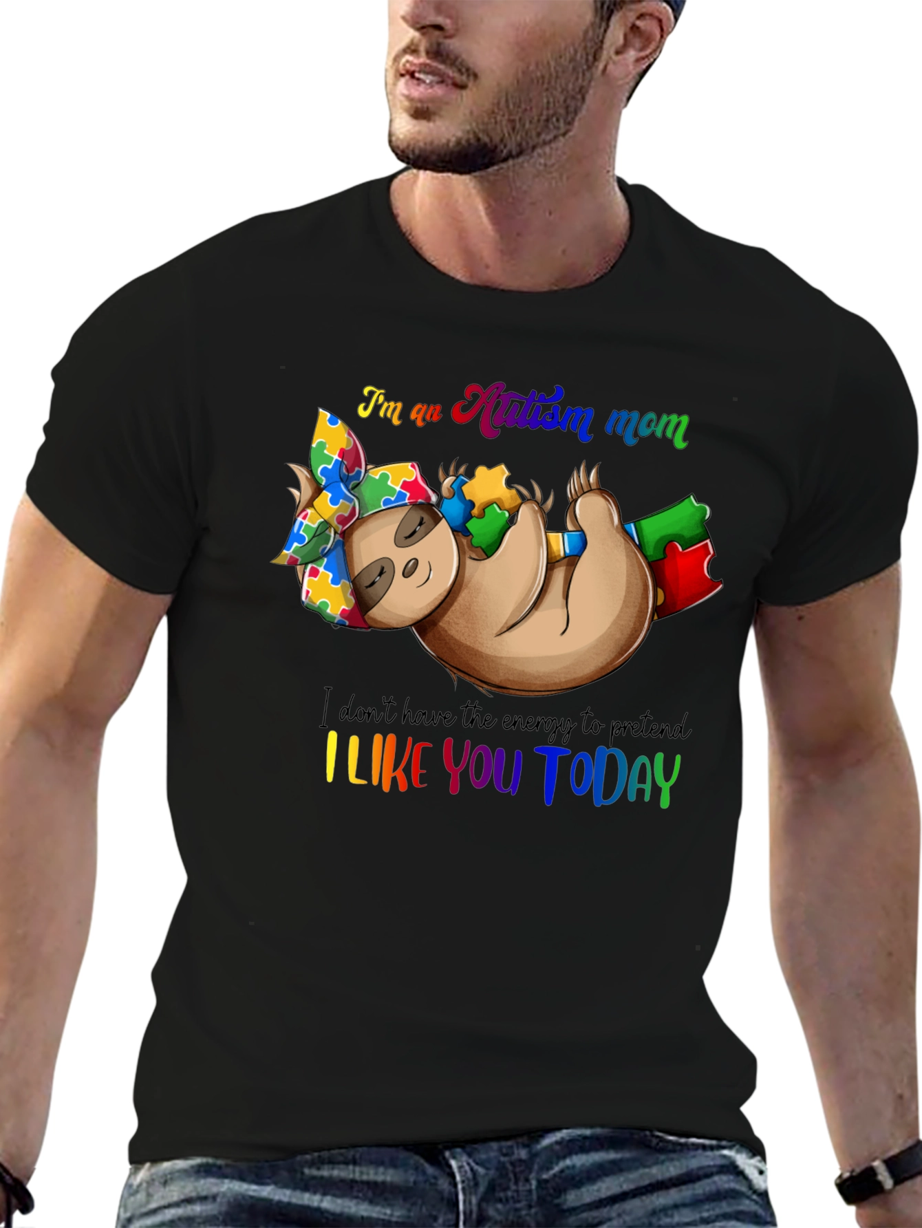 Autism Mom Sloth Graphic Tee - Unique Design