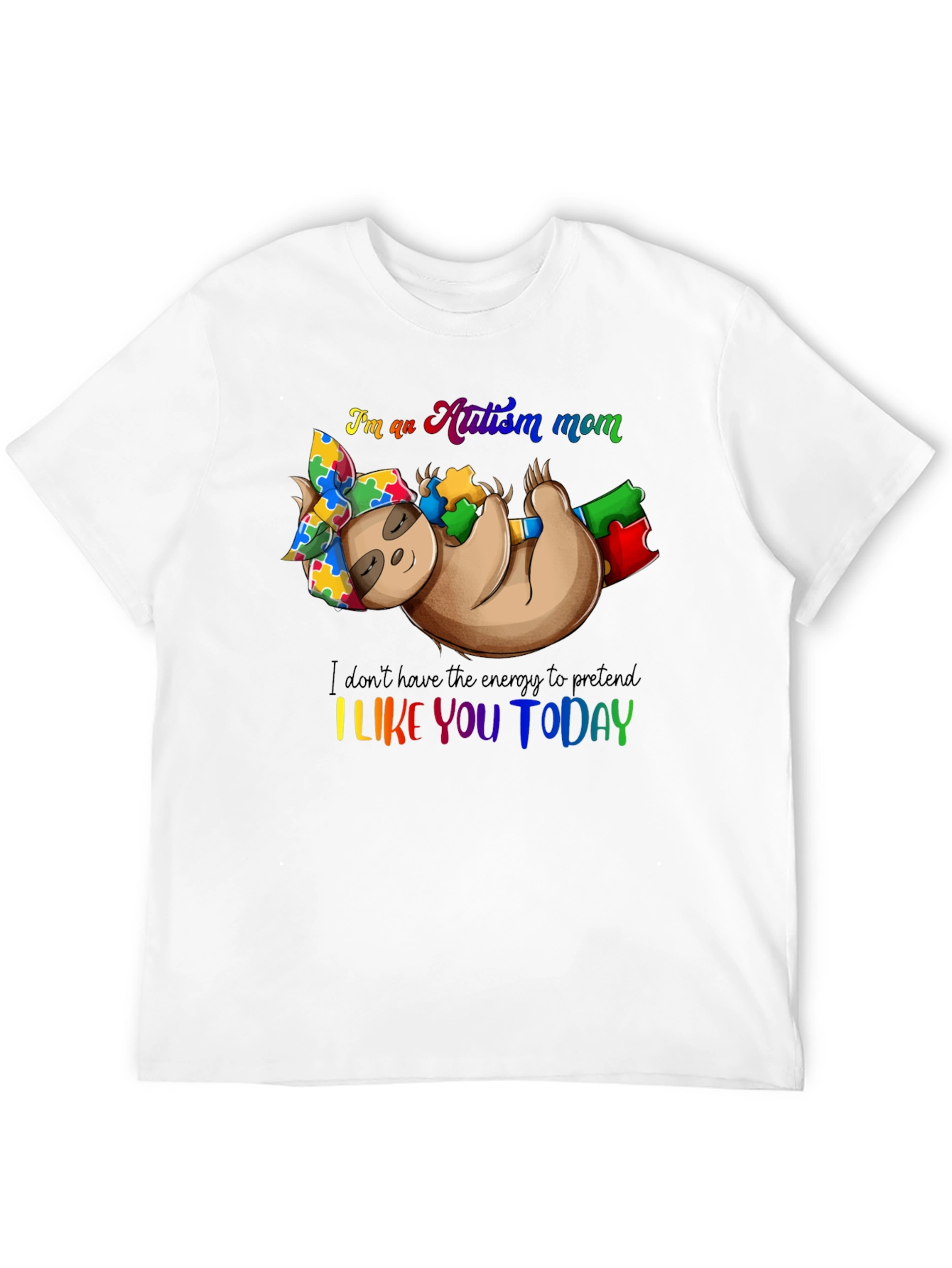 Autism Mom Sloth Graphic Tee - Unique Design