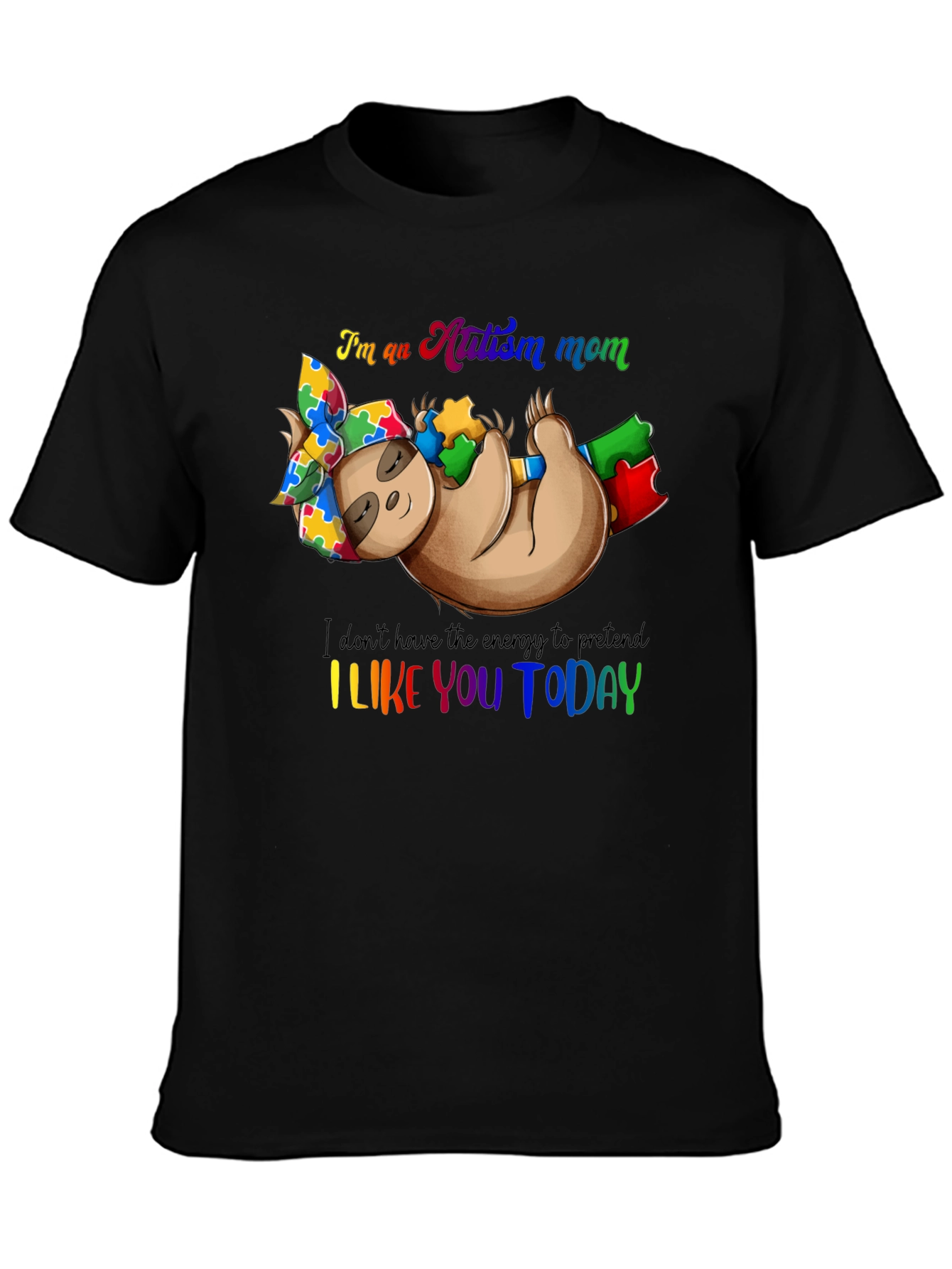 Autism Mom Sloth Graphic Tee - Unique Design
