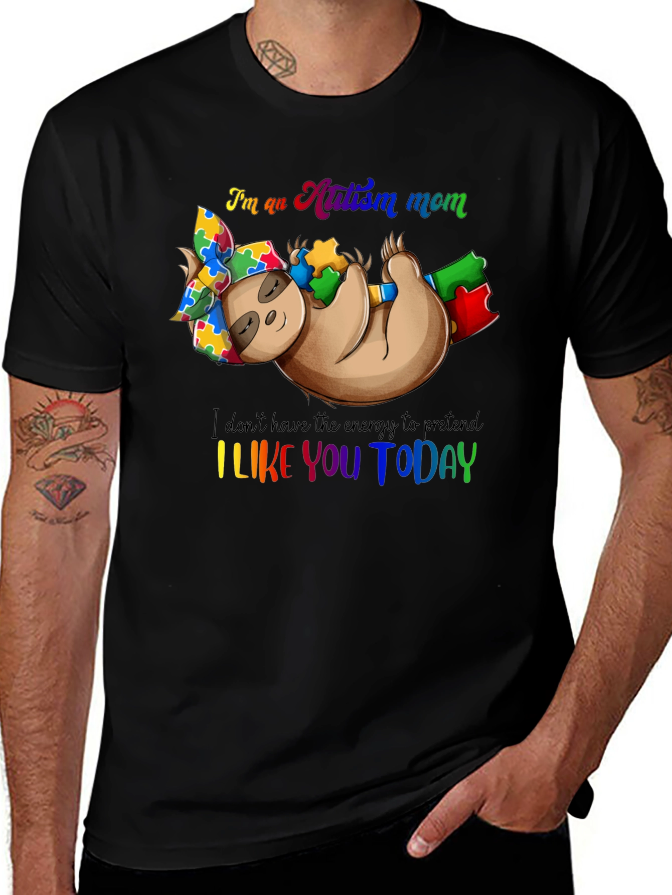 Autism Mom Sloth Graphic Tee - Unique Design
