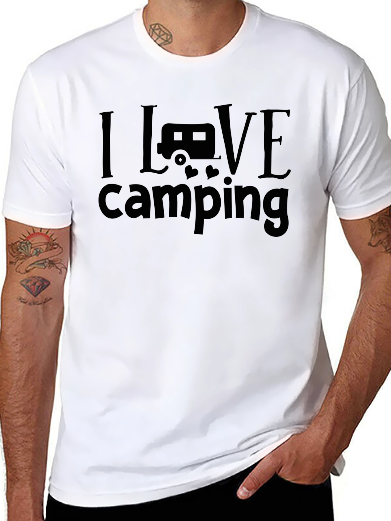 I Love Camping Graphic Tee - Black