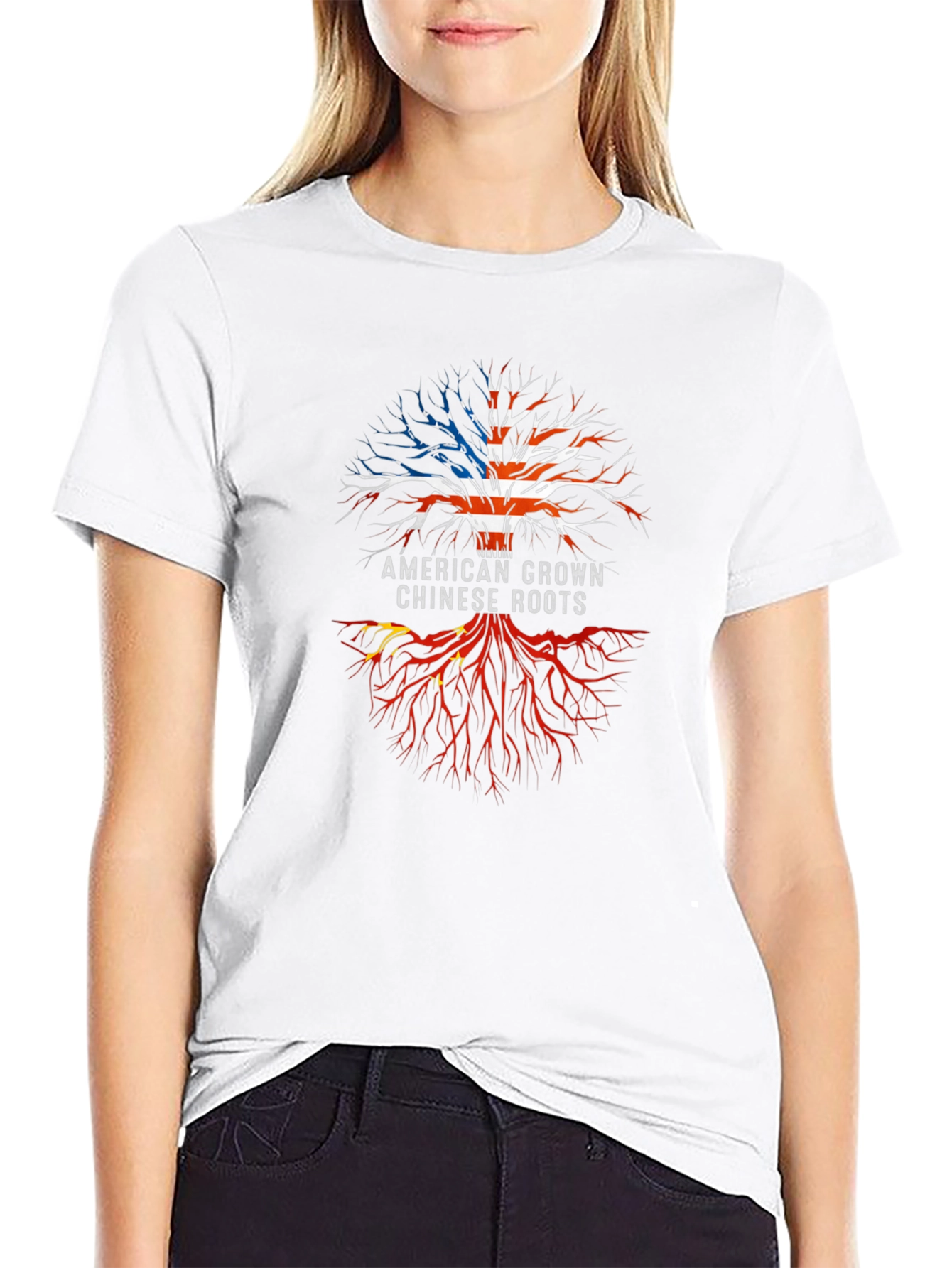 American Grown Chinese Roots Graphic Tee