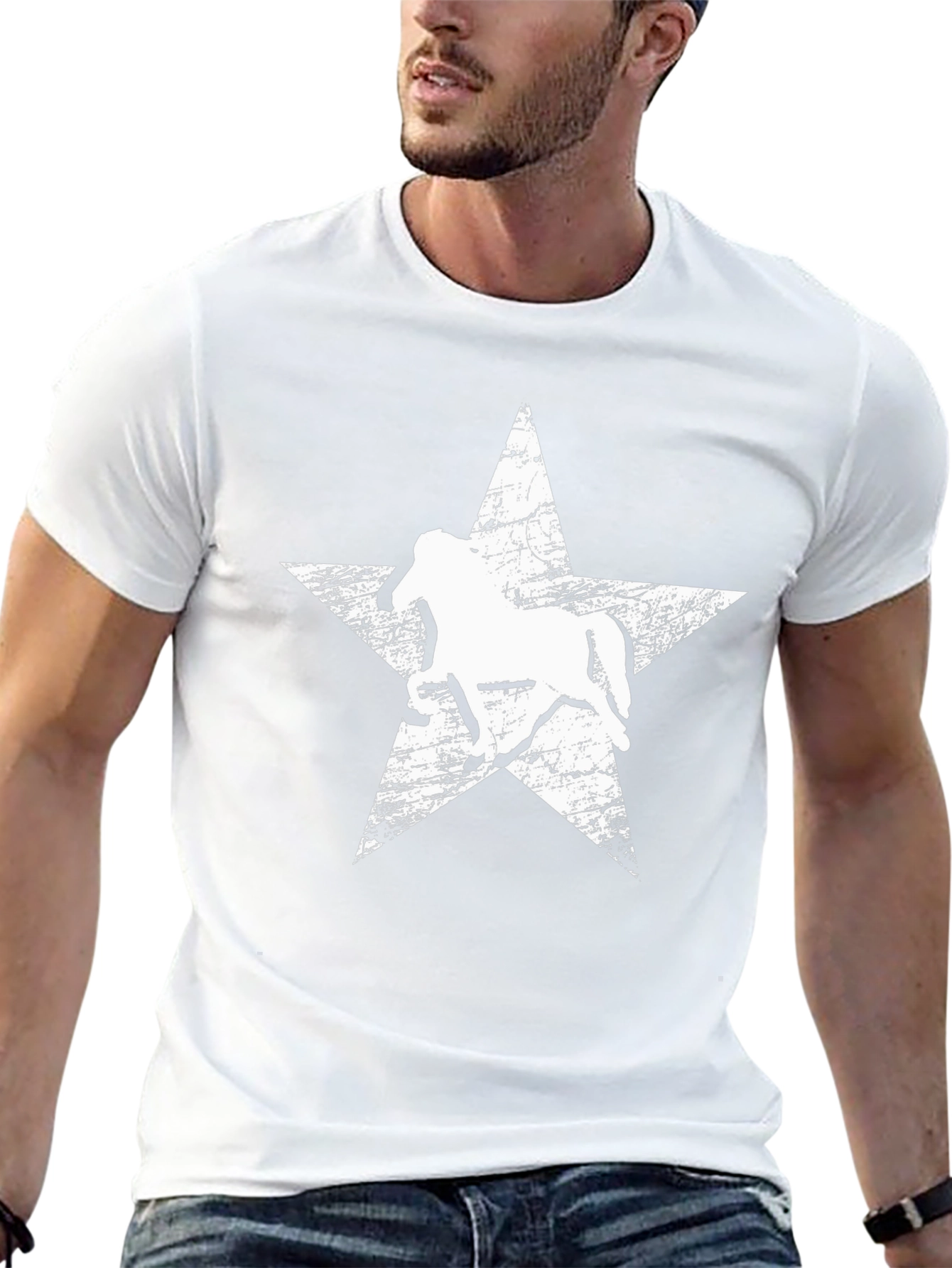 Horse Star Graphic T-Shirt - Black