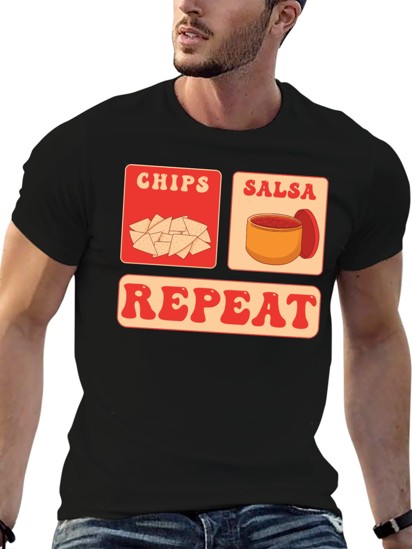 Chips Salsa Repeat Graphic Tee