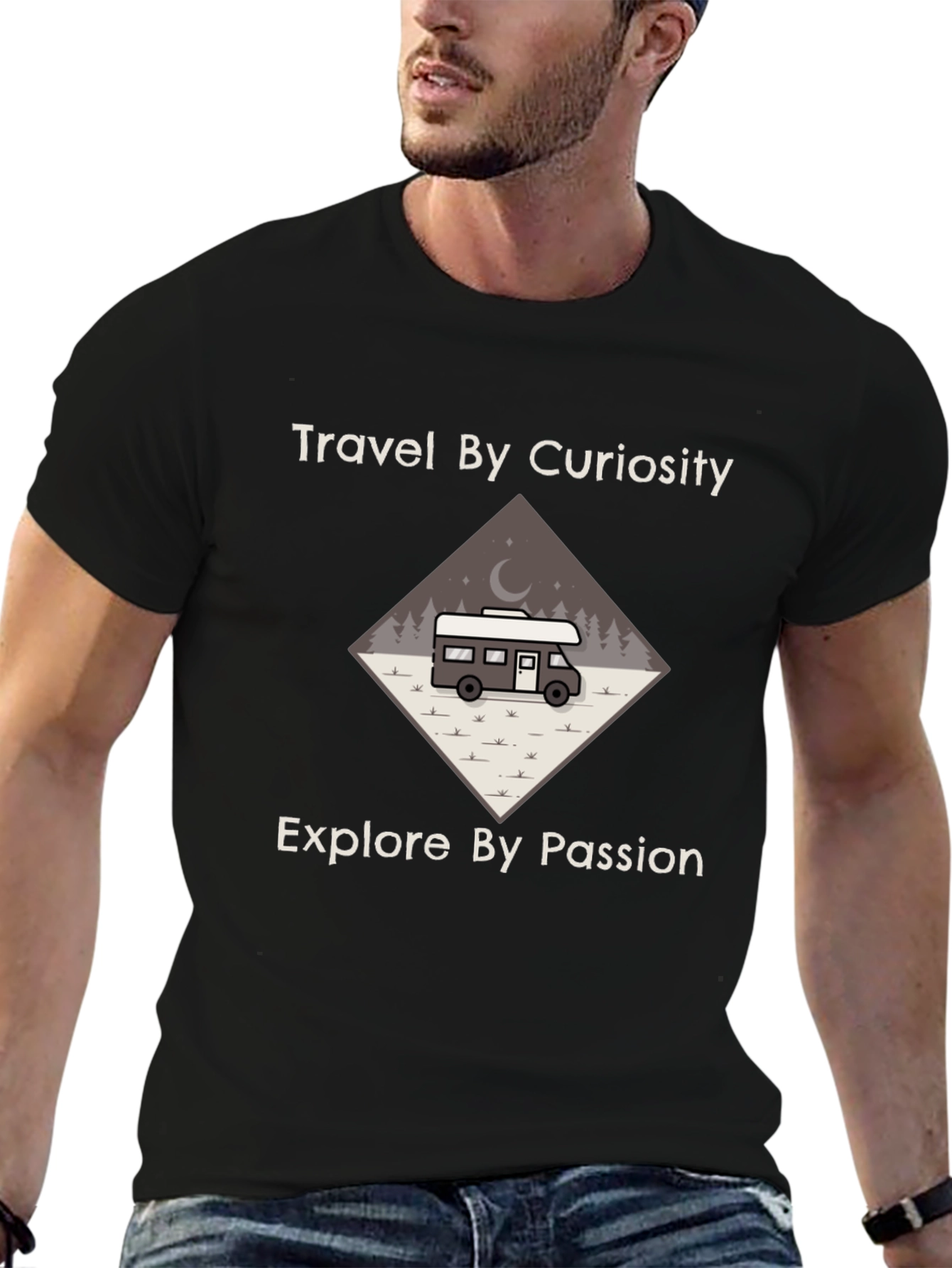 Travel by Curiosity T-Shirt - Explore Passion