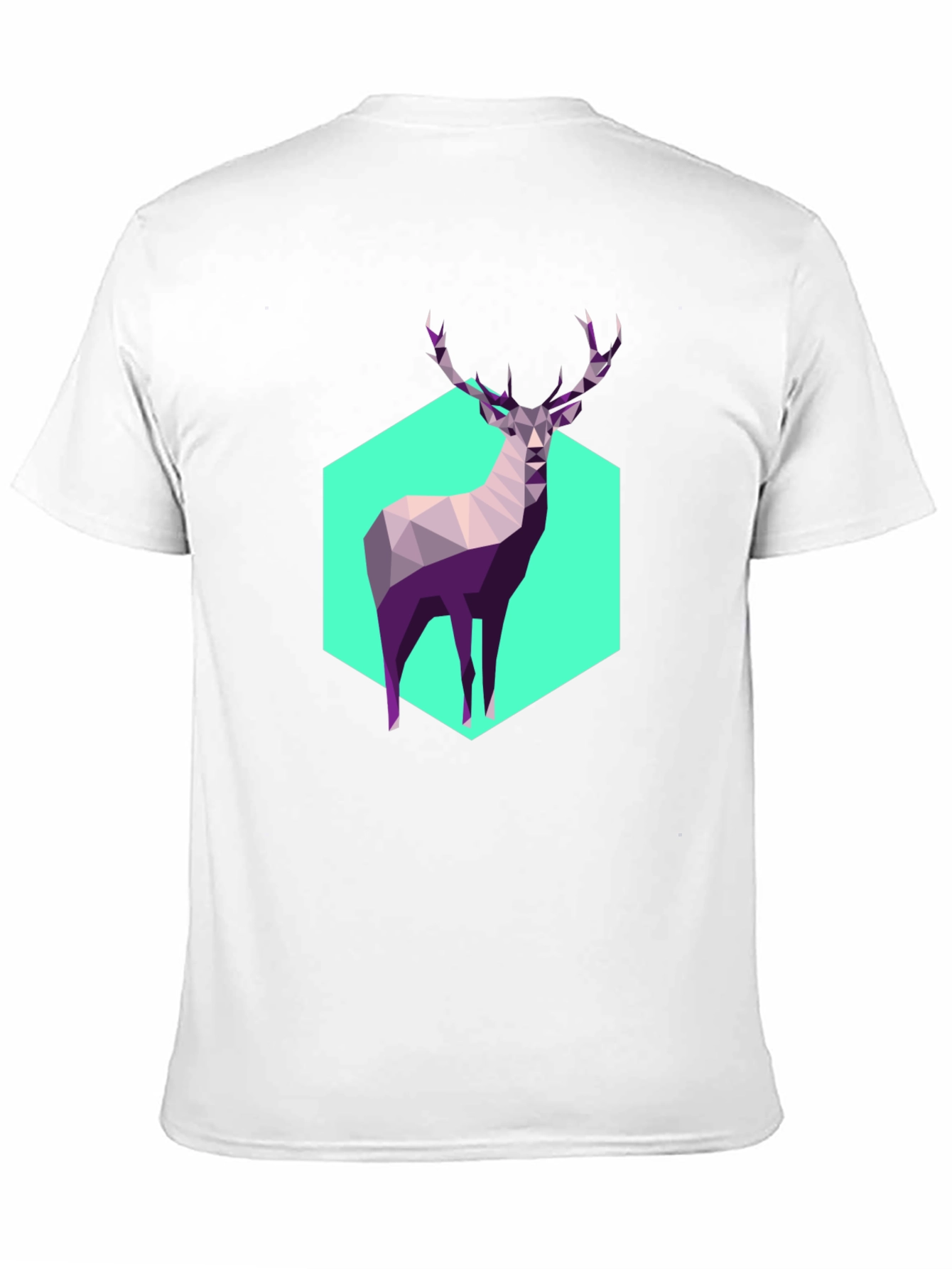 Geometric Deer Graphic Tee - Modern Art Shirt