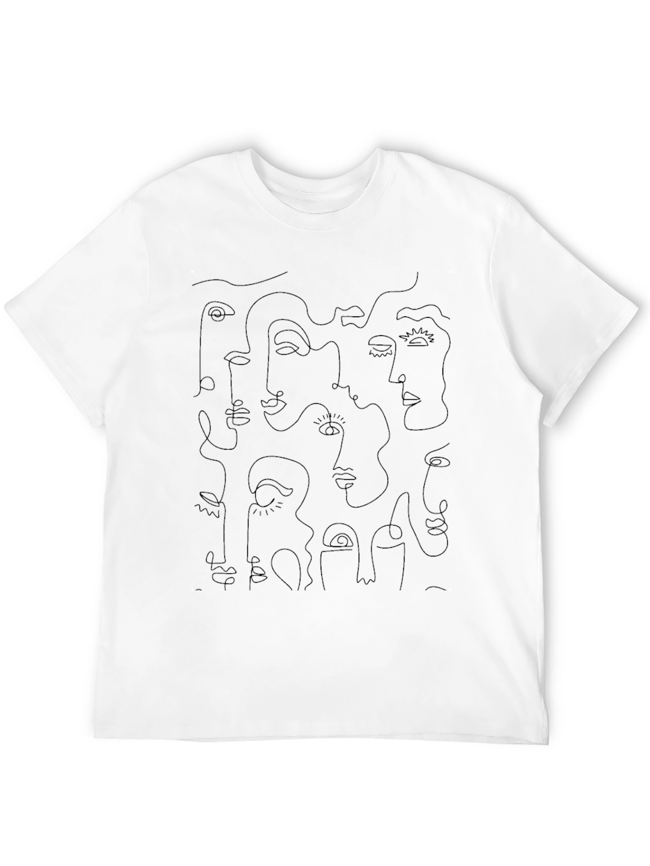 Abstract Faces Graphic Tee - Modern Art Shirt