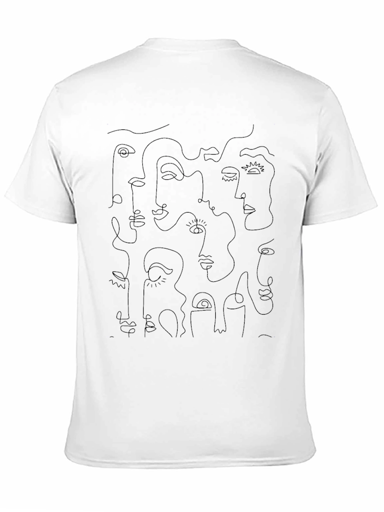 Abstract Faces Graphic Tee - Modern Art Shirt