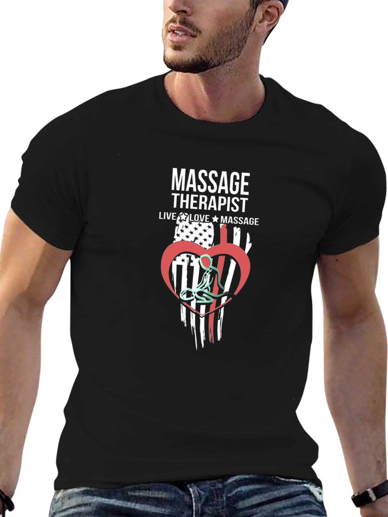 Massage Therapist Flag Graphic T-Shirt