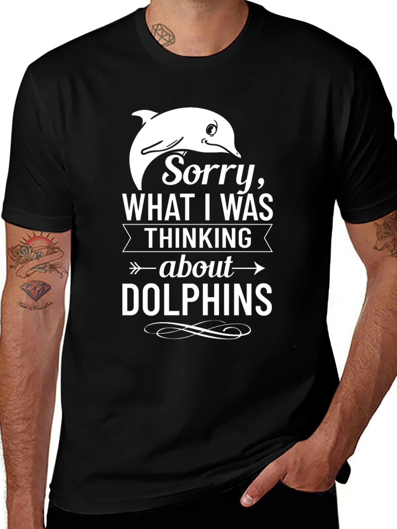 Dolphin Thoughts T-Shirt - Funny Graphic Tee