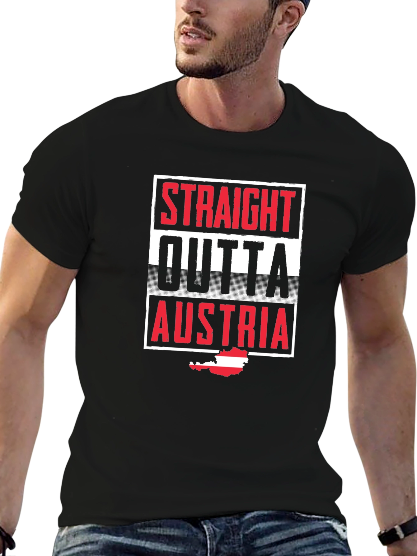 Straight Outta Austria T-Shirt | Black Novelty Tee