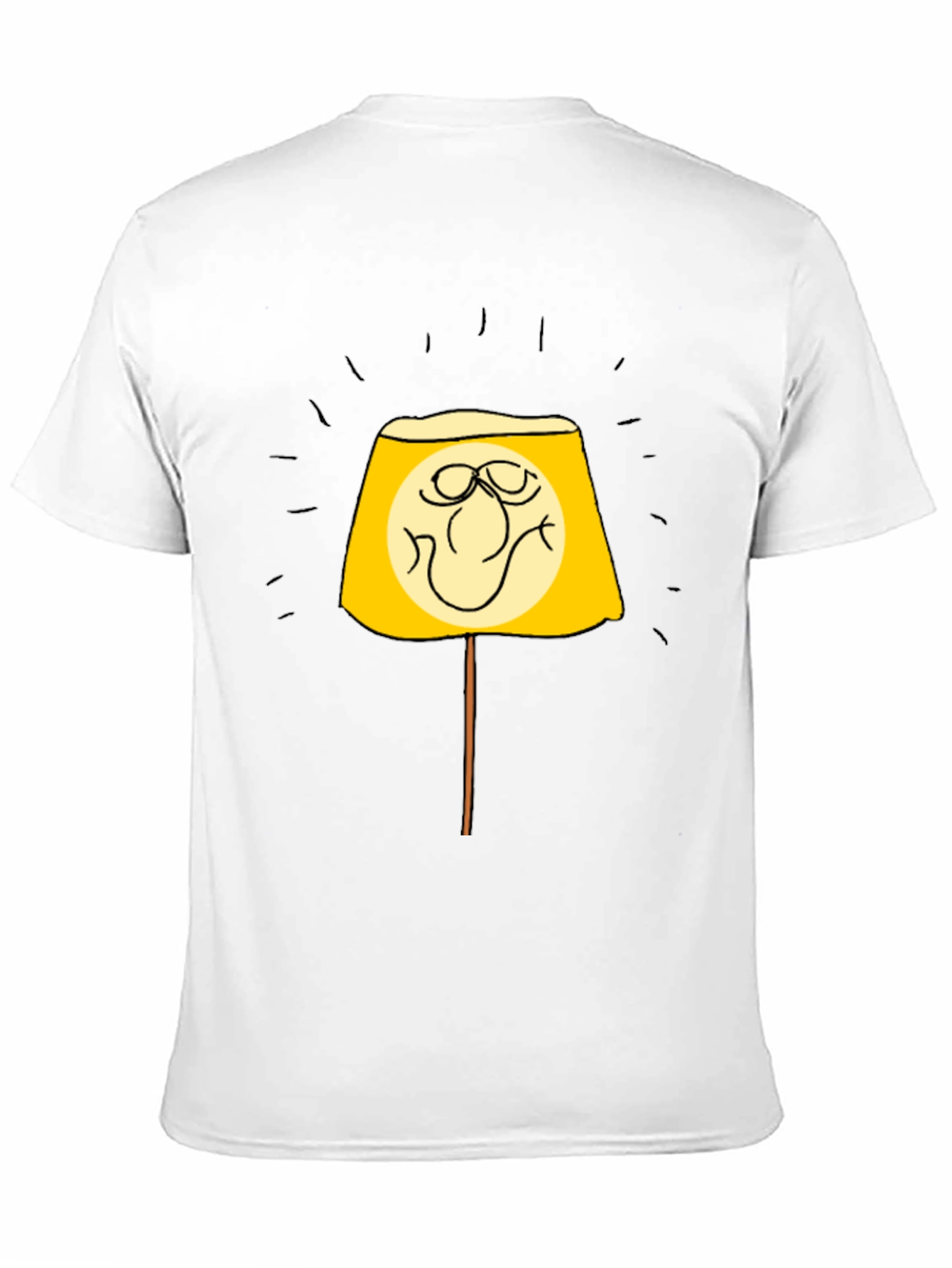 Funny Lamp Face Graphic Black T-Shirt