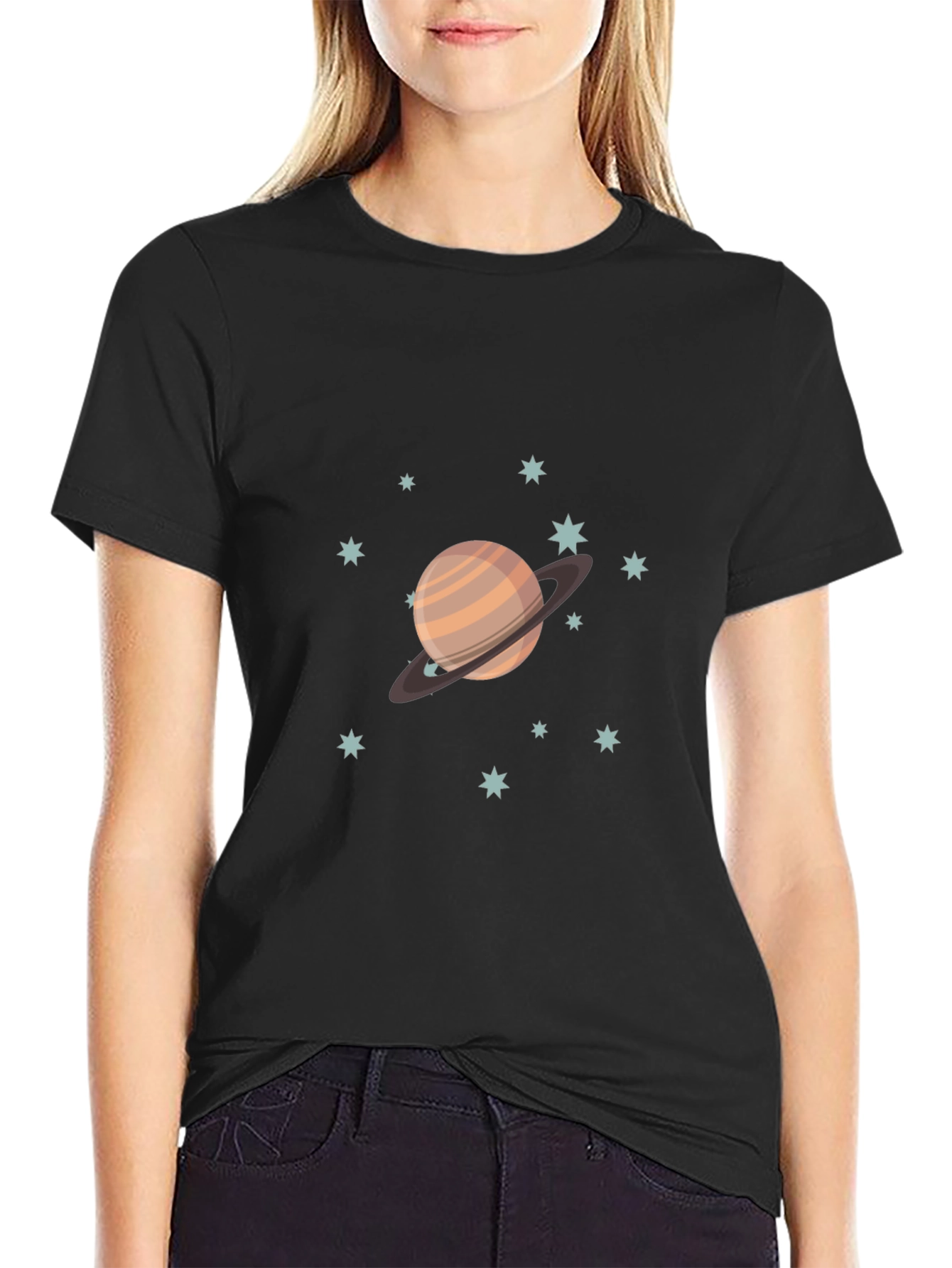 Saturn Graphic Black T-Shirt