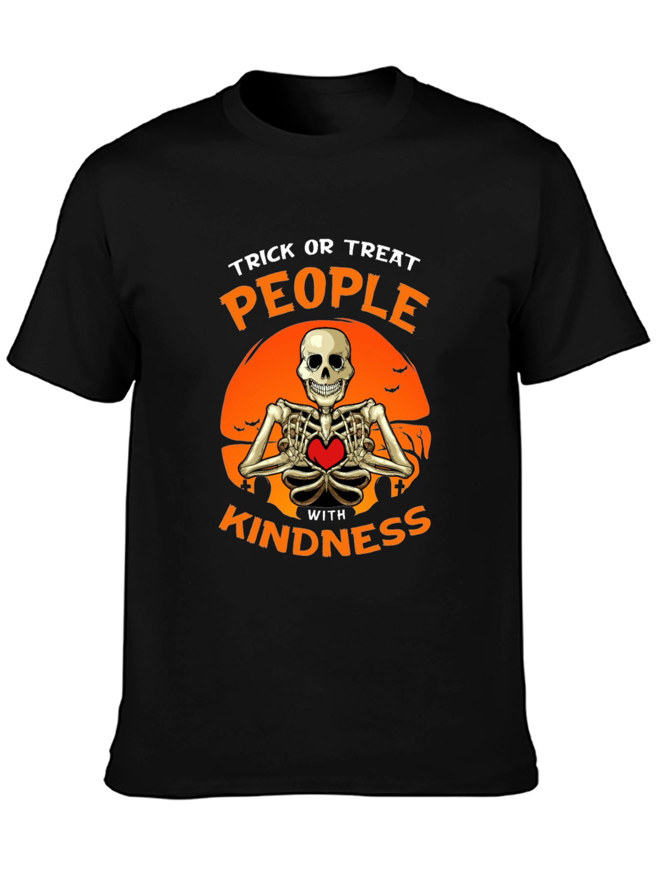 Trick or Treat Kindness Skeleton Halloween T-Shirt