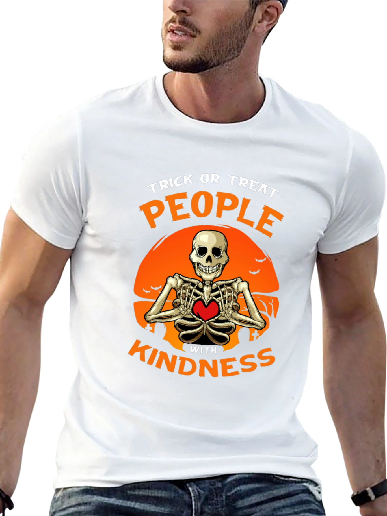 Trick or Treat Kindness Skeleton Halloween T-Shirt