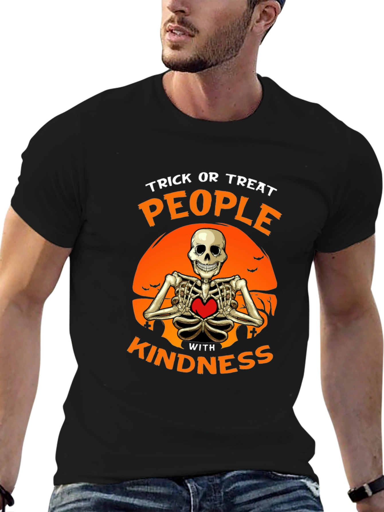 Trick or Treat Kindness Skeleton Halloween T-Shirt