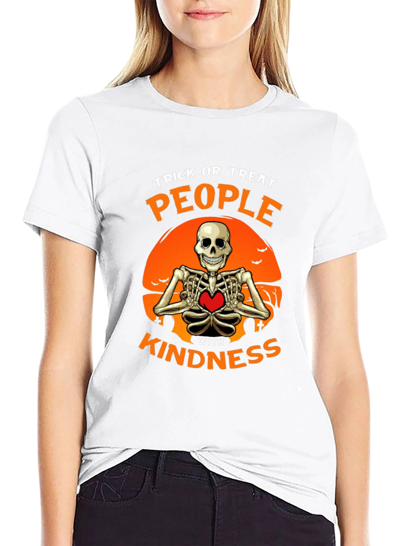 Trick or Treat Kindness Skeleton Halloween T-Shirt
