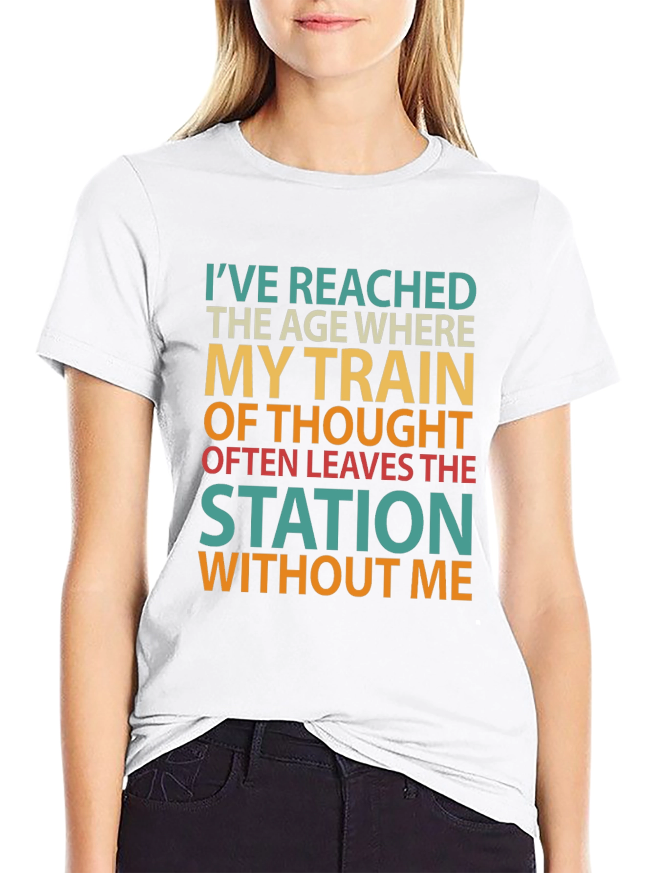 Funny Age Train of Thought Graphic T-Shirt