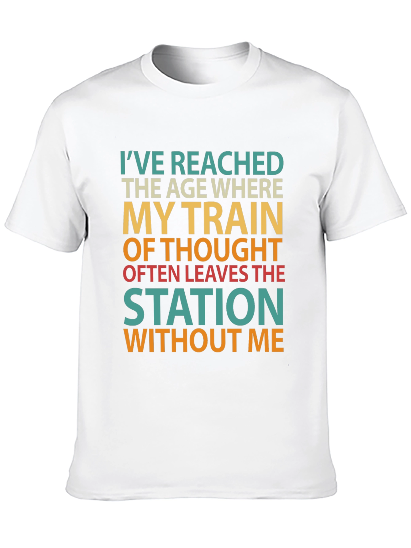 Funny Age Train of Thought Graphic T-Shirt