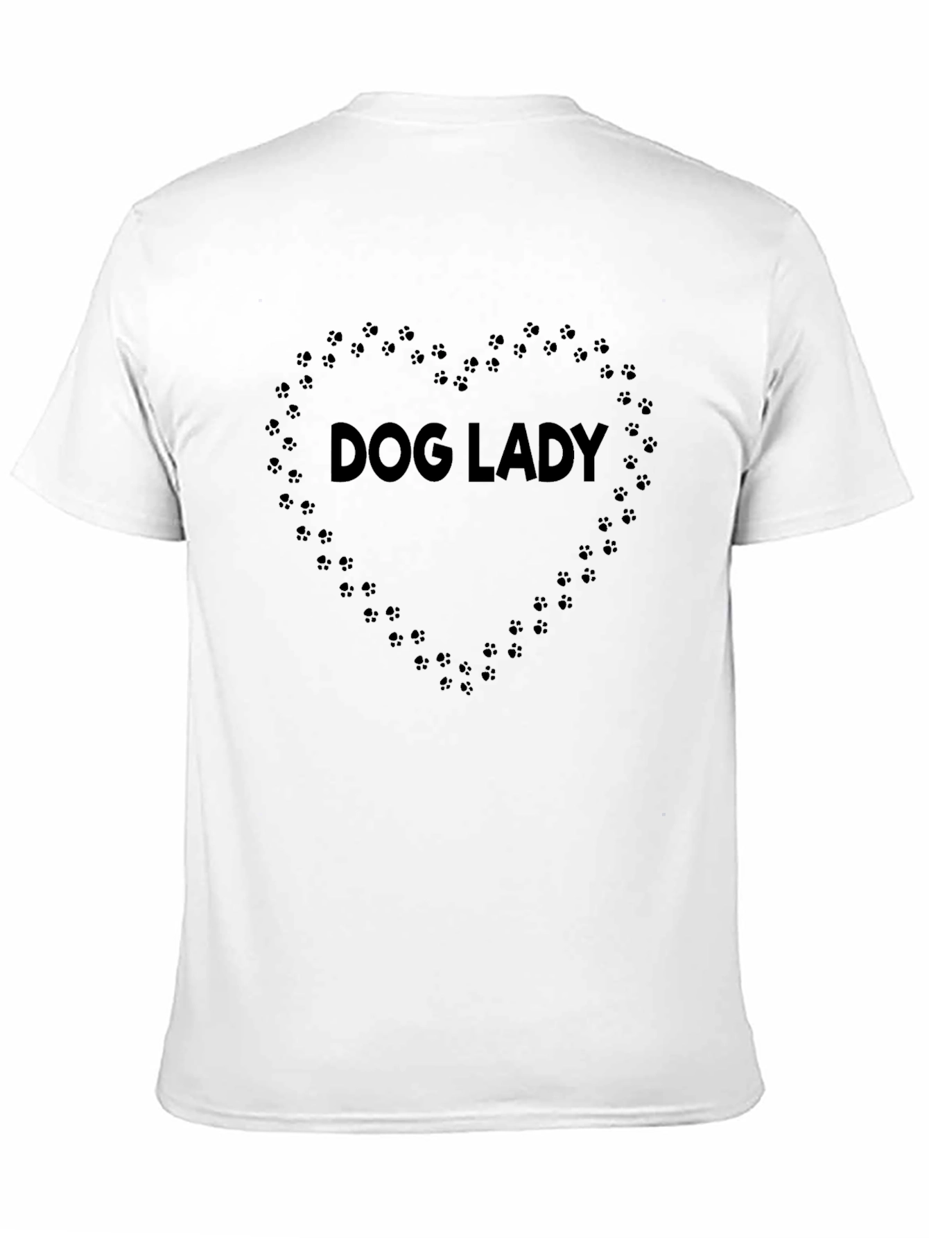 Dog Lady T-Shirt - Paw Print Heart Design