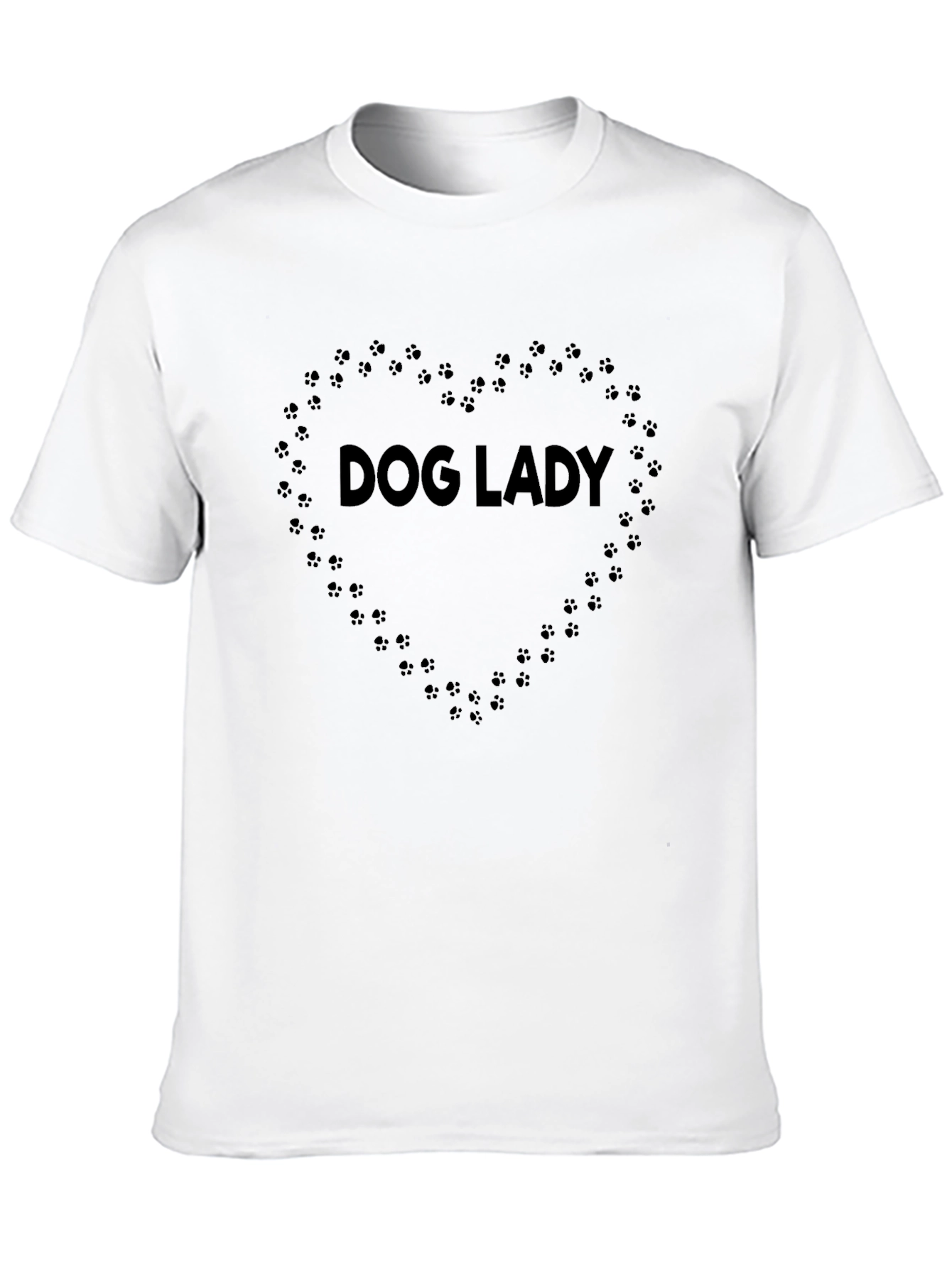 Dog Lady T-Shirt - Paw Print Heart Design