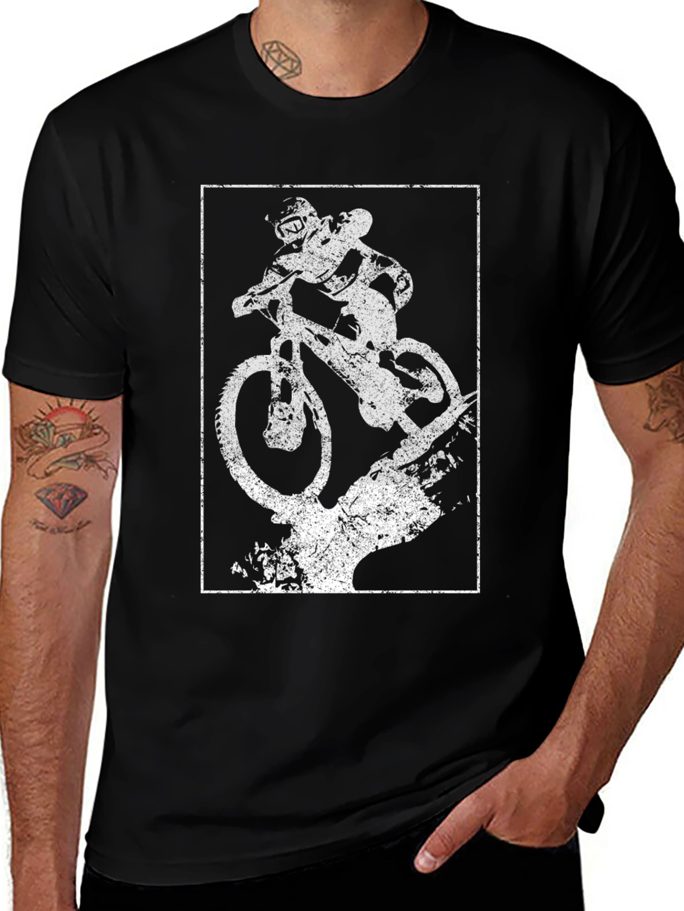 Mountain Bike Graphic Tee - Distressed Print