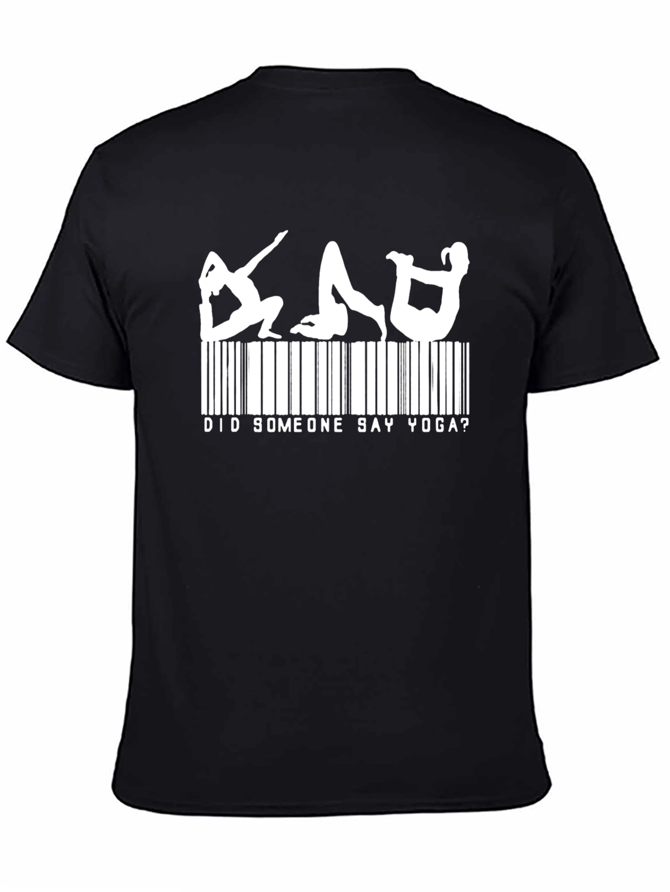 Yoga Barcode Mens Black T-Shirt