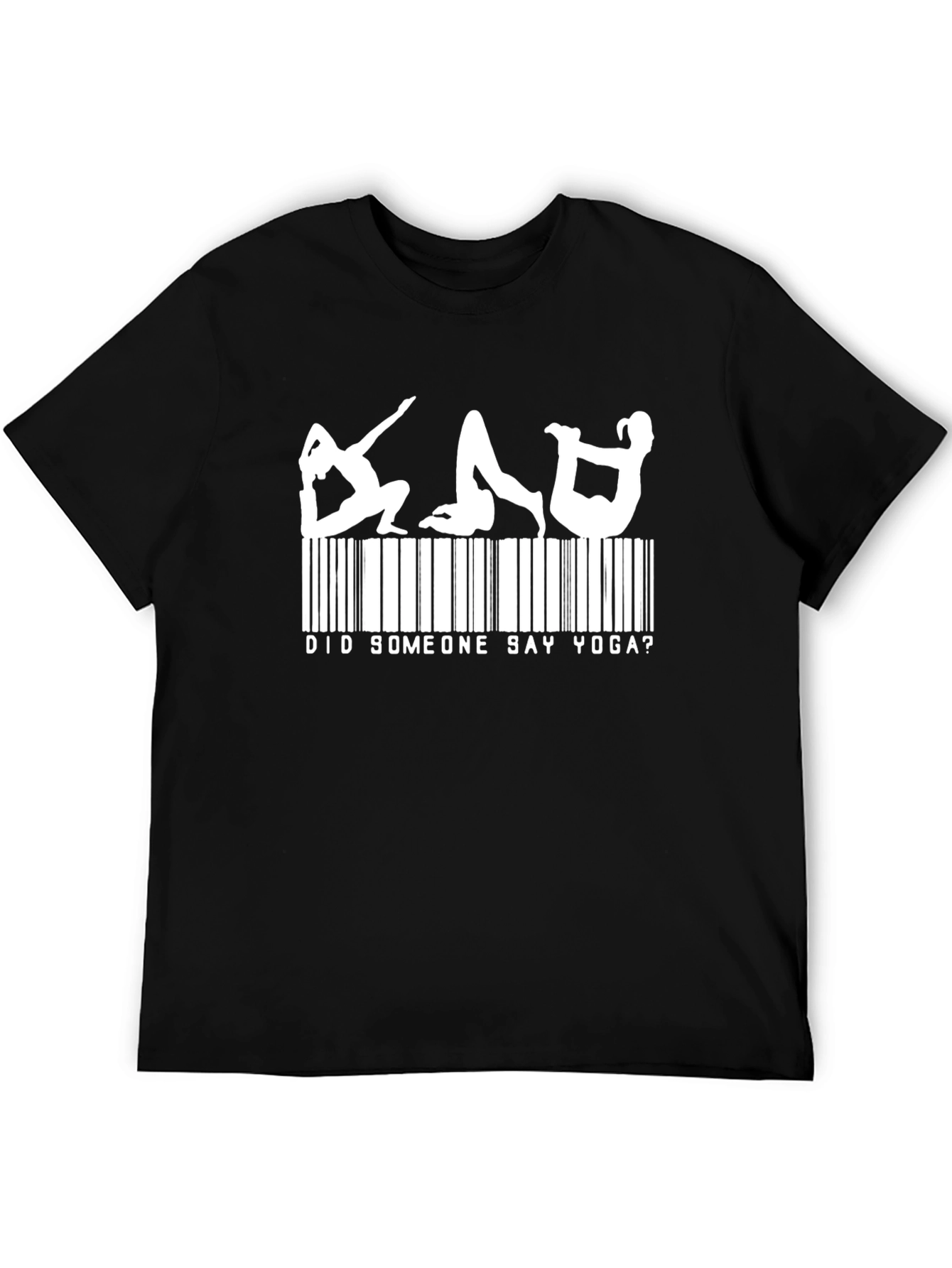 Yoga Barcode Mens Black T-Shirt