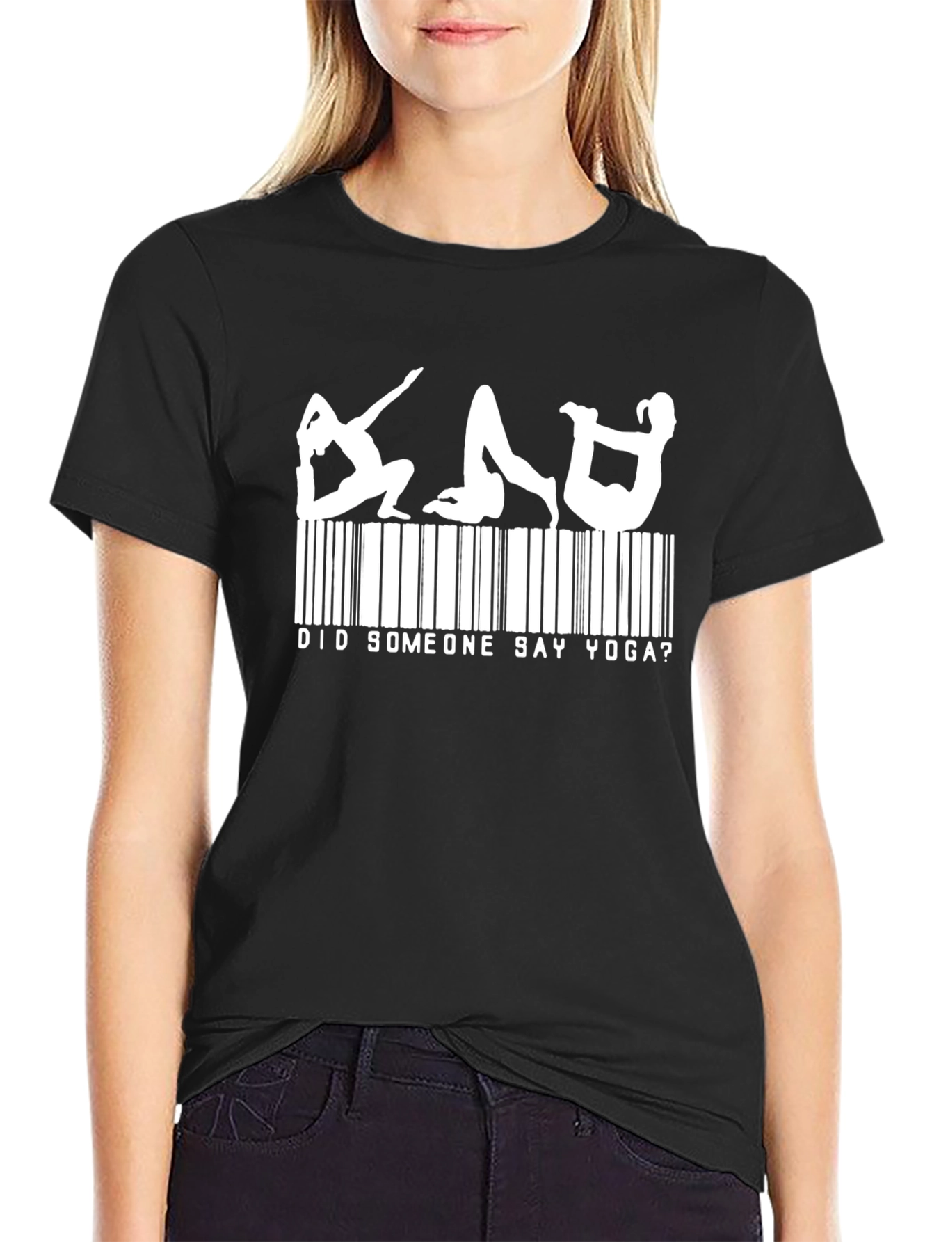 Yoga Barcode Mens Black T-Shirt
