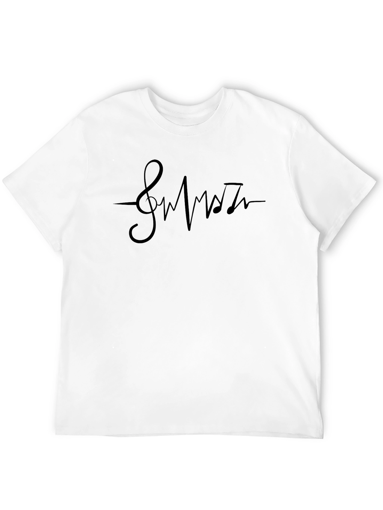 Music Lovers Heartbeat T-Shirt - Black