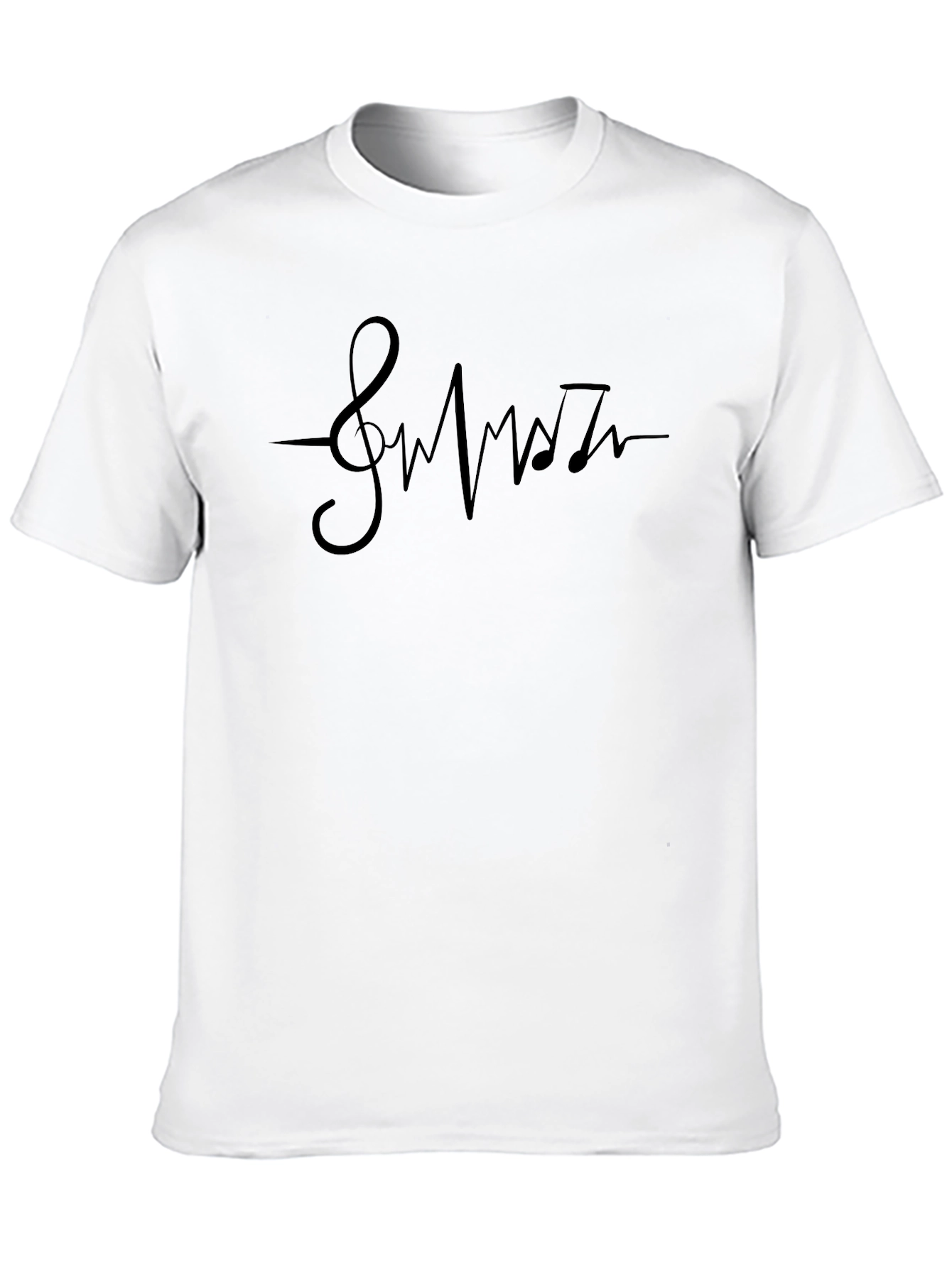 Music Lovers Heartbeat T-Shirt - Black