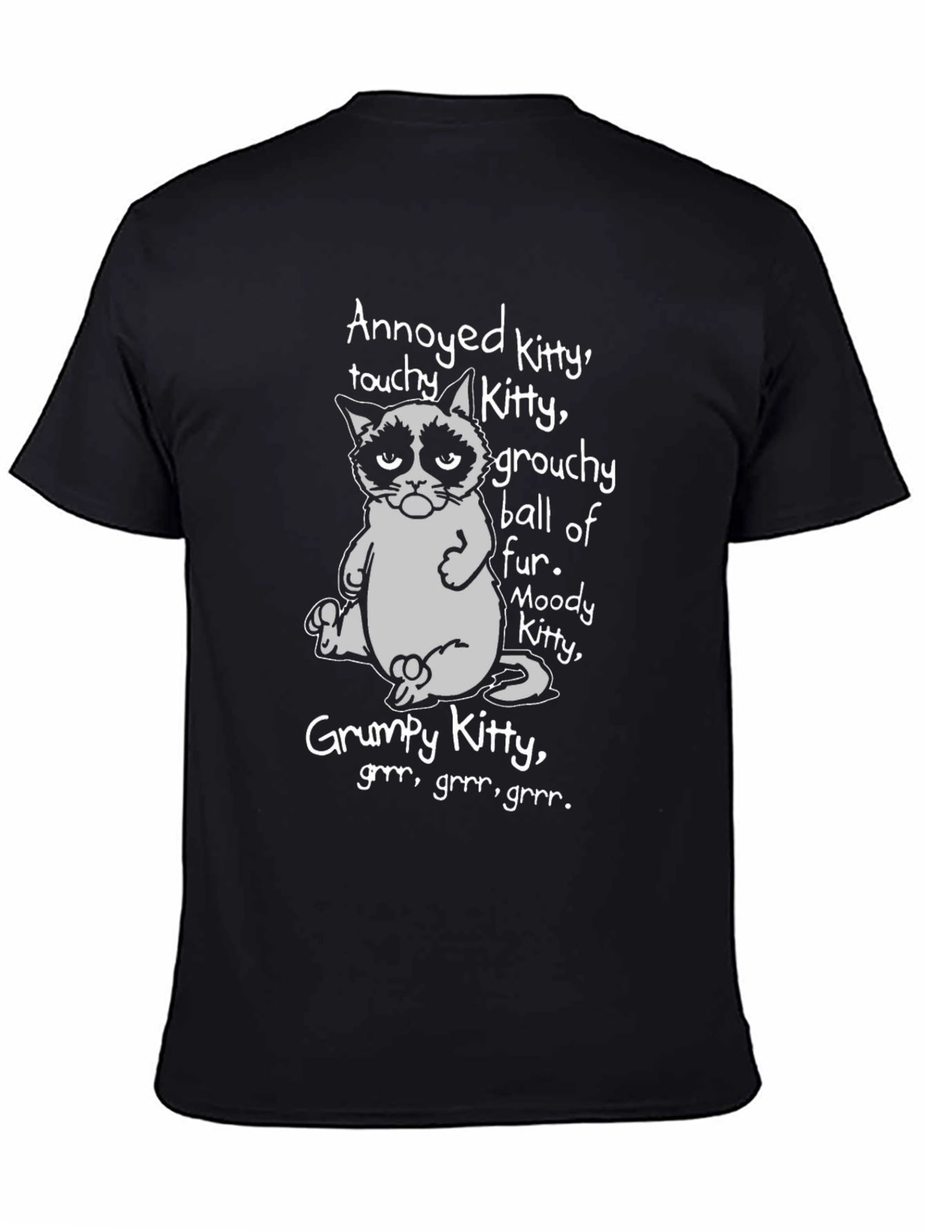 Grumpy Kitty Graphic T-Shirt - Annoyed Moody Grouchy Cat