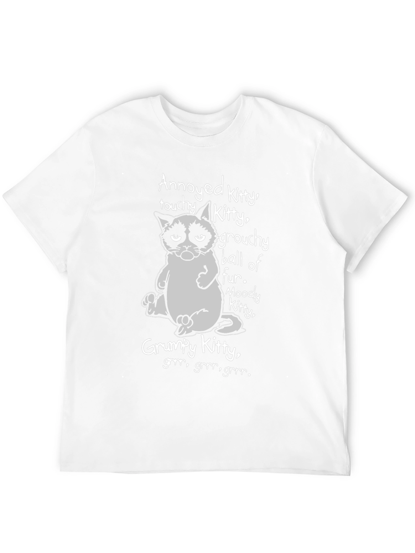 Grumpy Kitty Graphic T-Shirt - Annoyed Moody Grouchy Cat