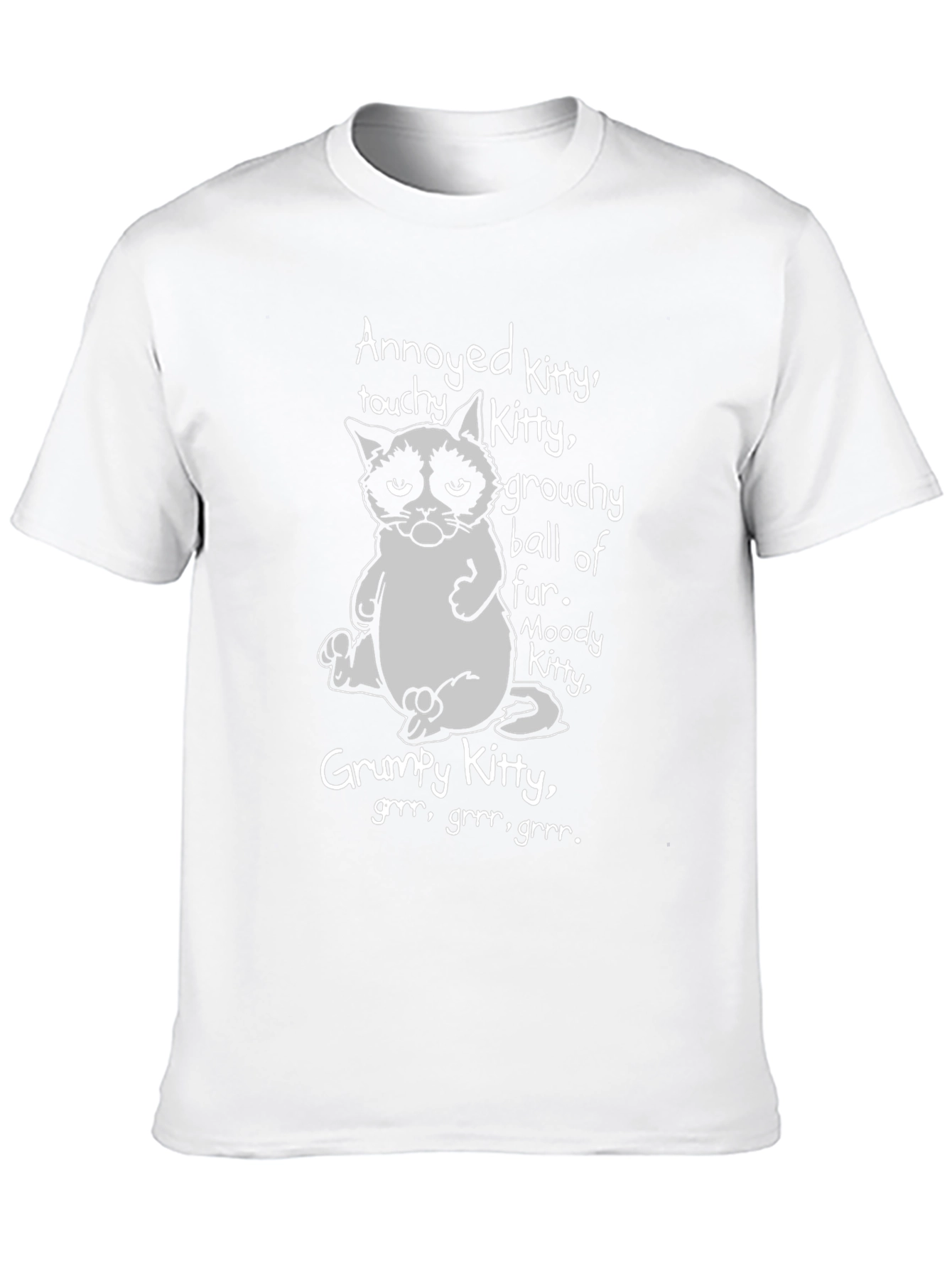 Grumpy Kitty Graphic T-Shirt - Annoyed Moody Grouchy Cat
