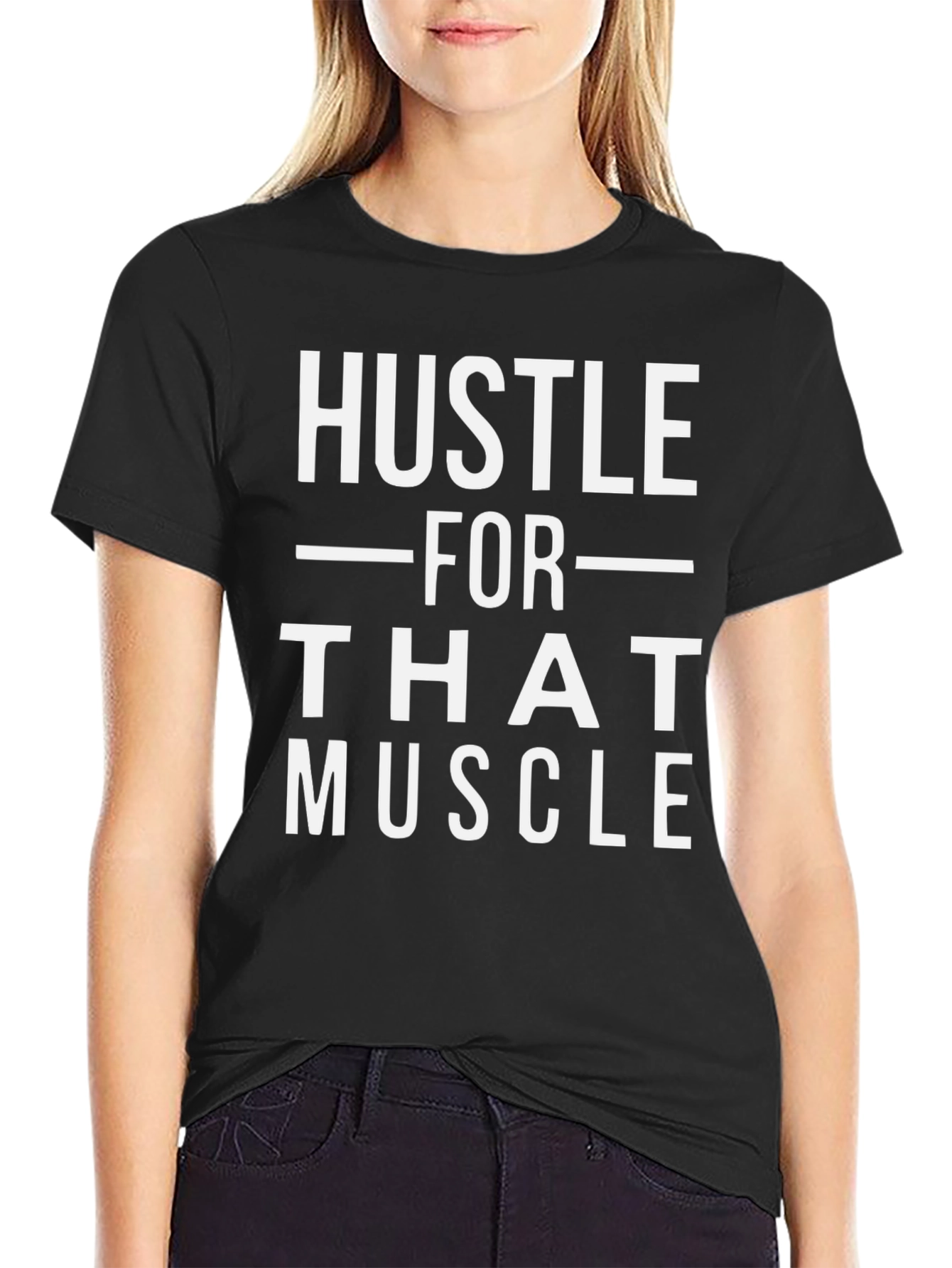 Hustle For That Muscle Black Graphic Tee