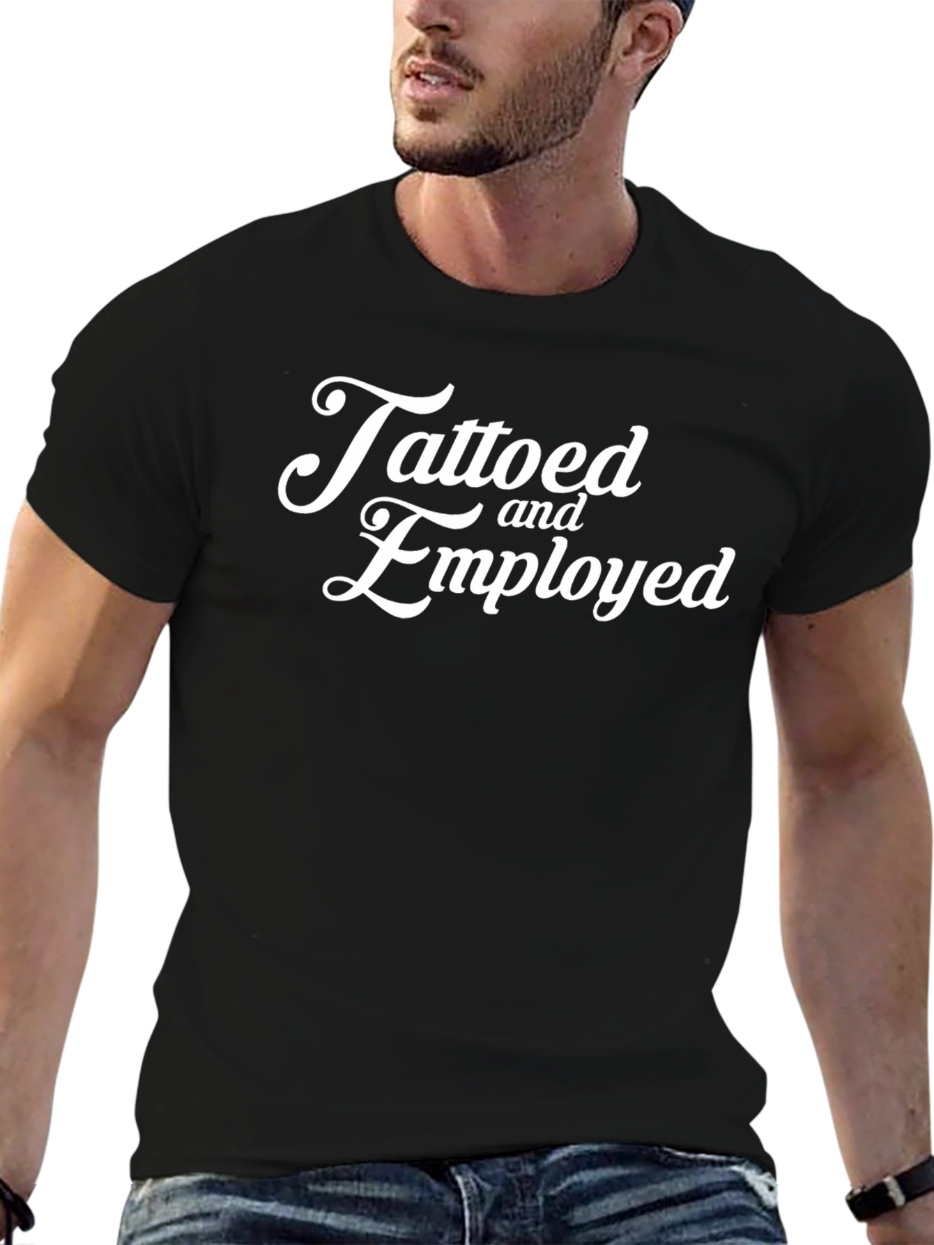 Tattooed and Employed Black Graphic T-Shirt