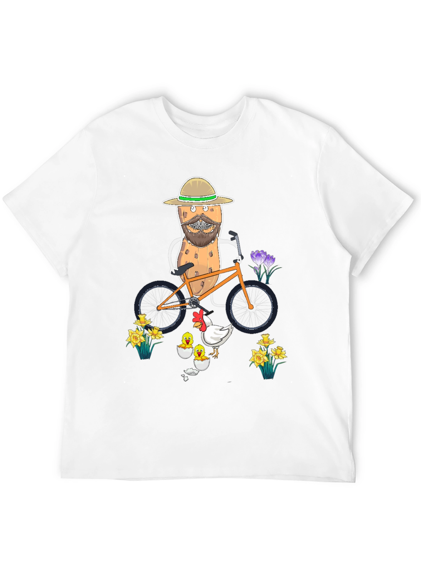 Novelty Potato & Chicken Graphic T-Shirt
