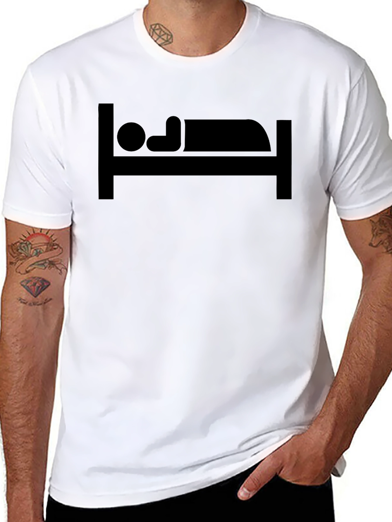 Sleep Icon Graphic Tee - Black Cotton Comfort