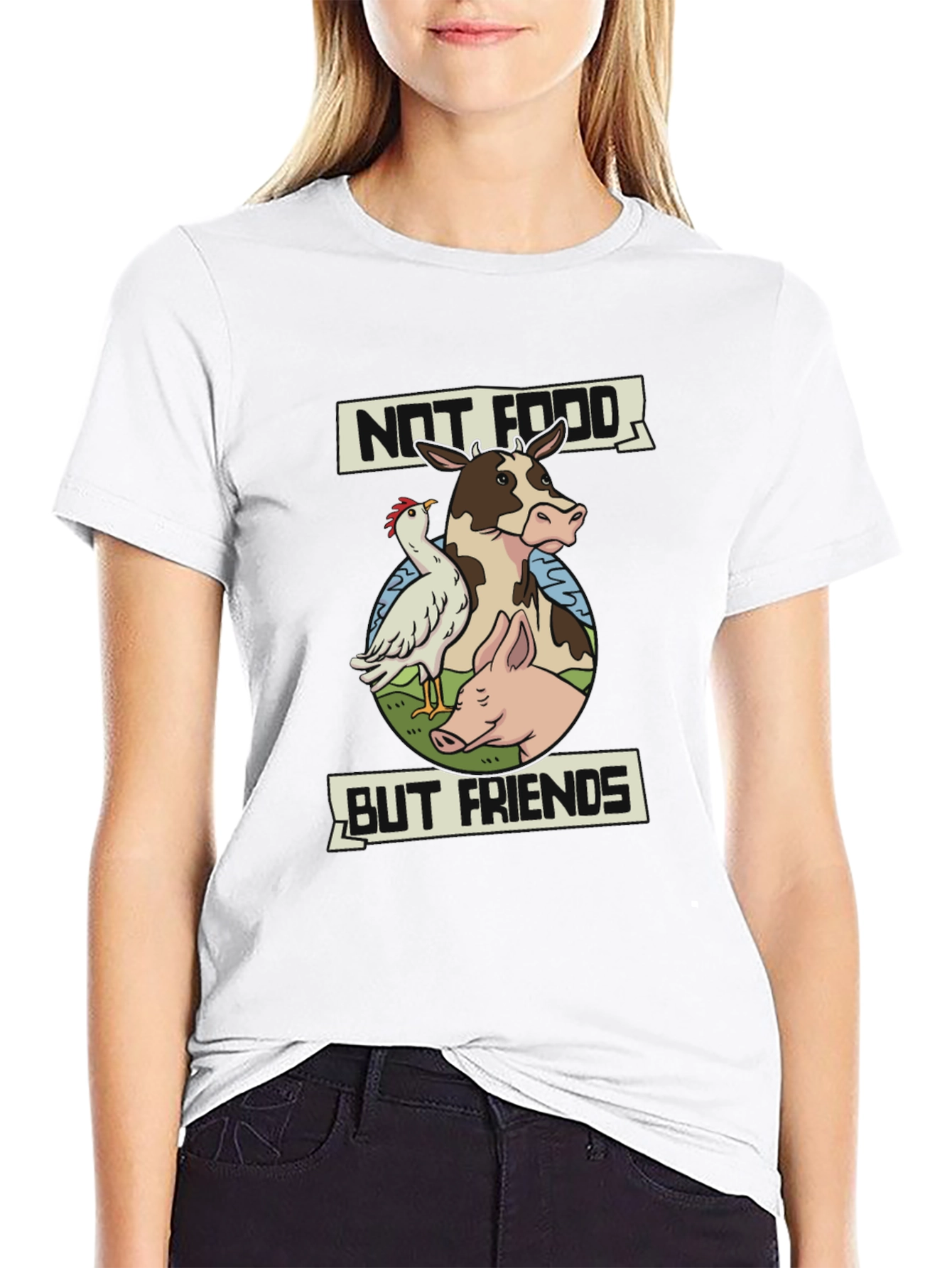 Vegan T-Shirt: Not Food But Friends