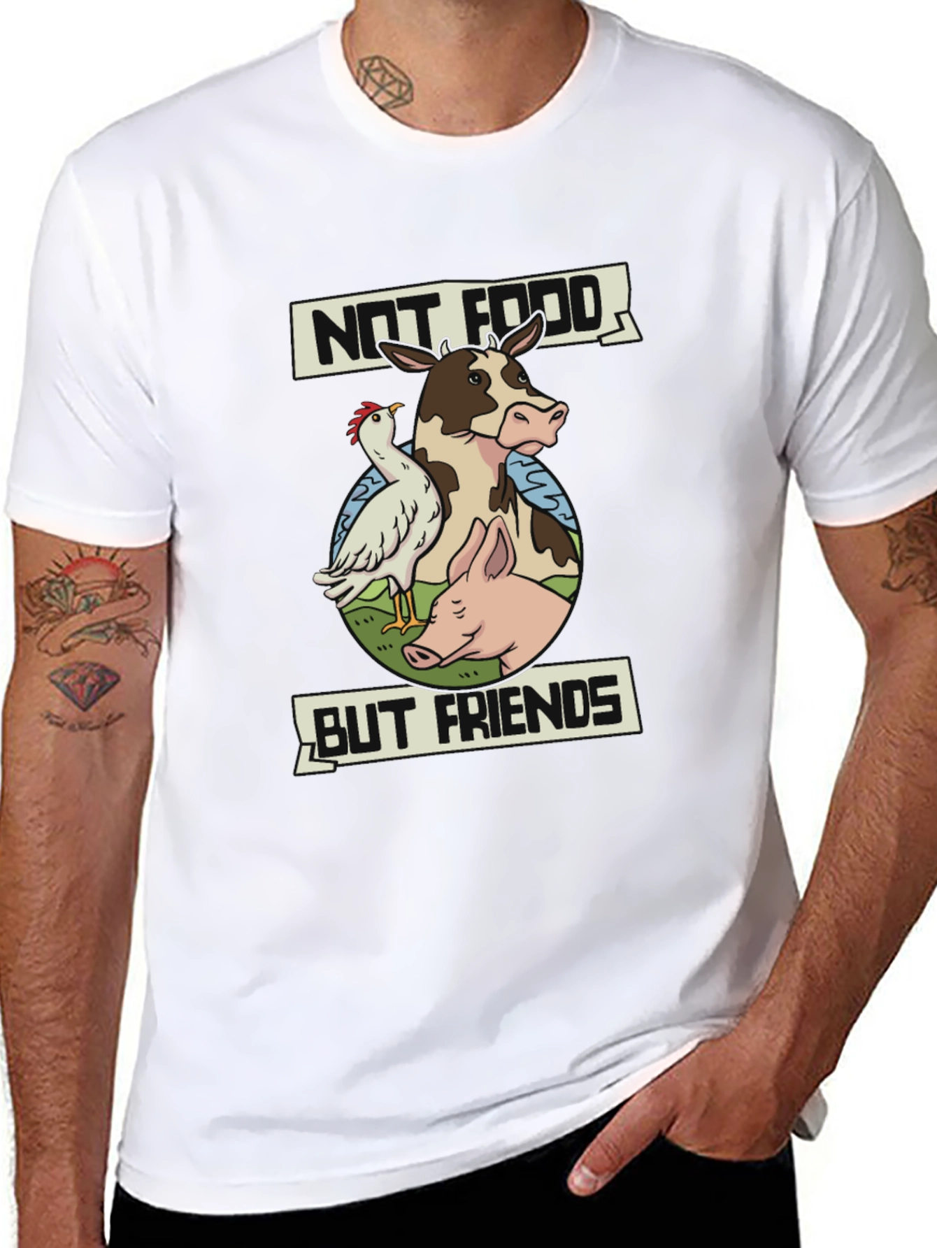 Vegan T-Shirt: Not Food But Friends