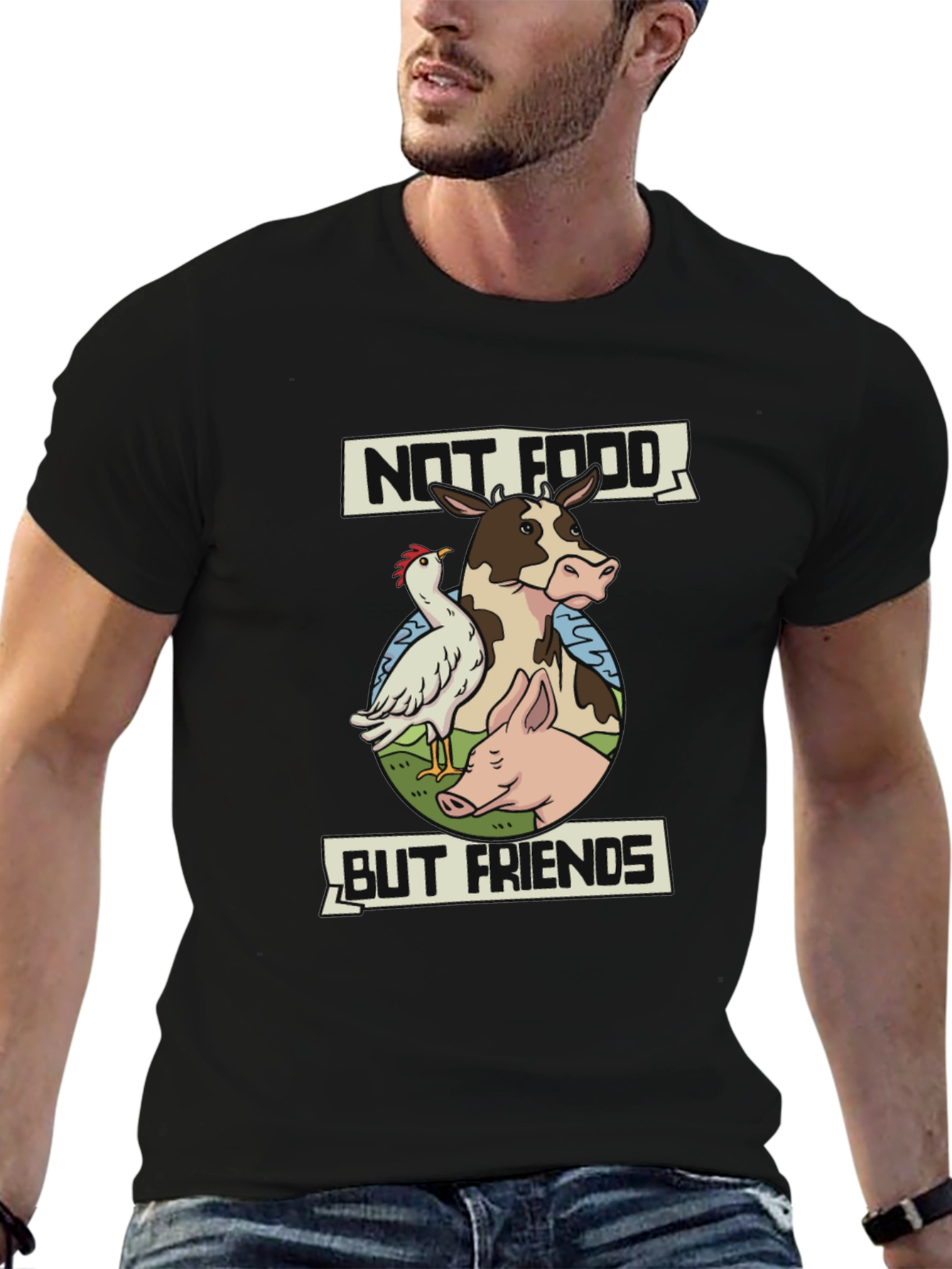 Vegan T-Shirt: Not Food But Friends