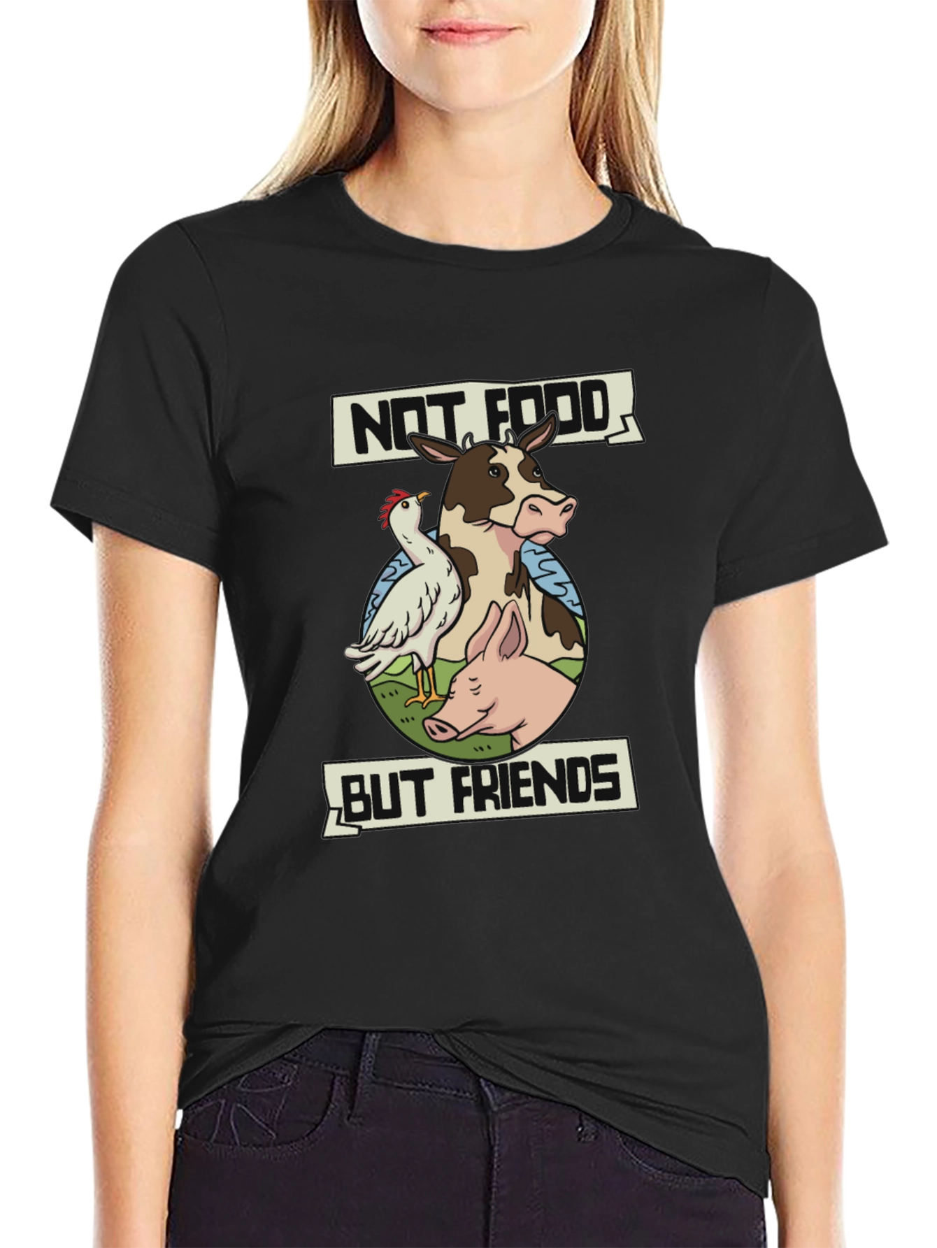 Vegan T-Shirt: Not Food But Friends