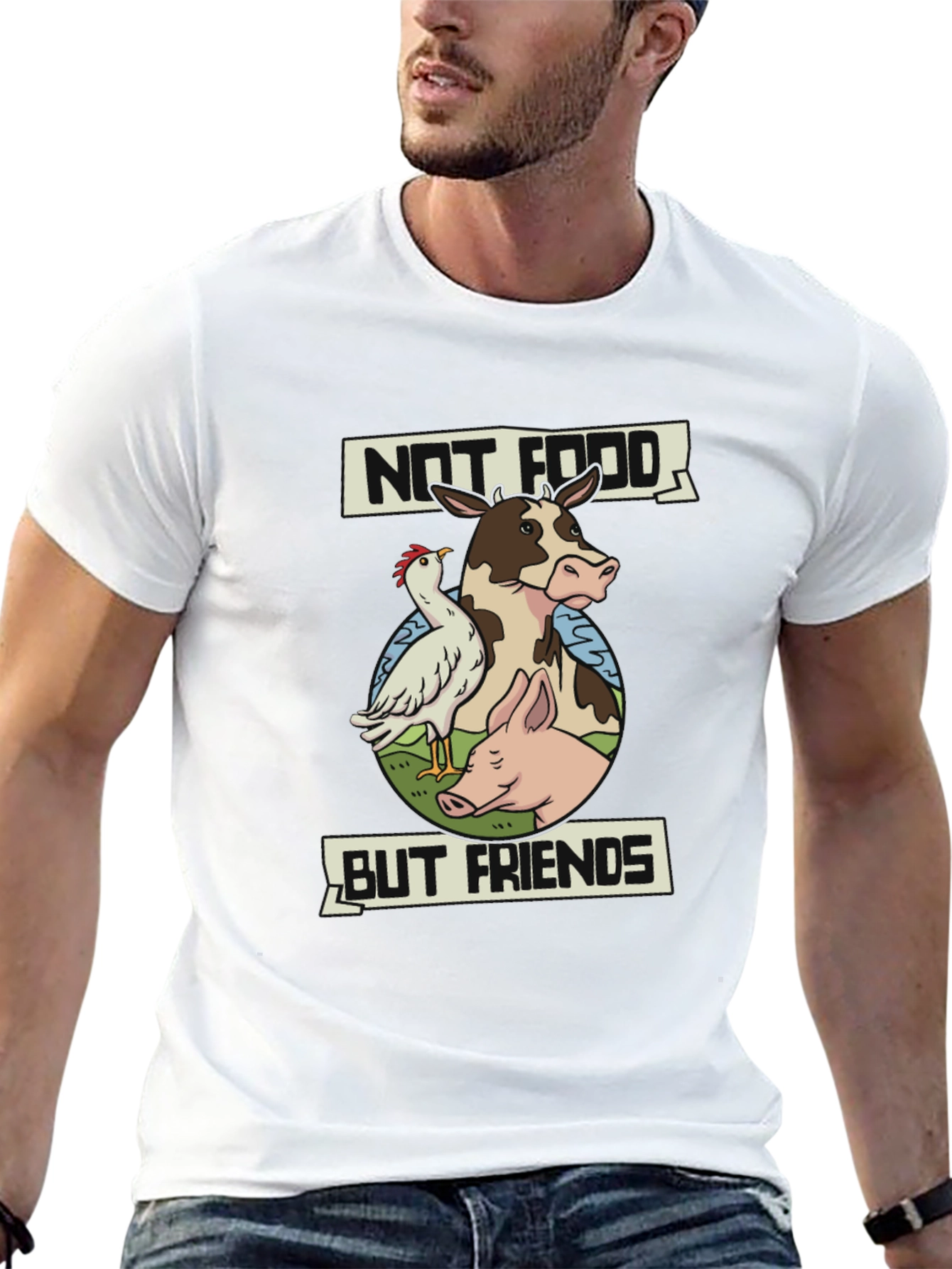 Vegan T-Shirt: Not Food But Friends