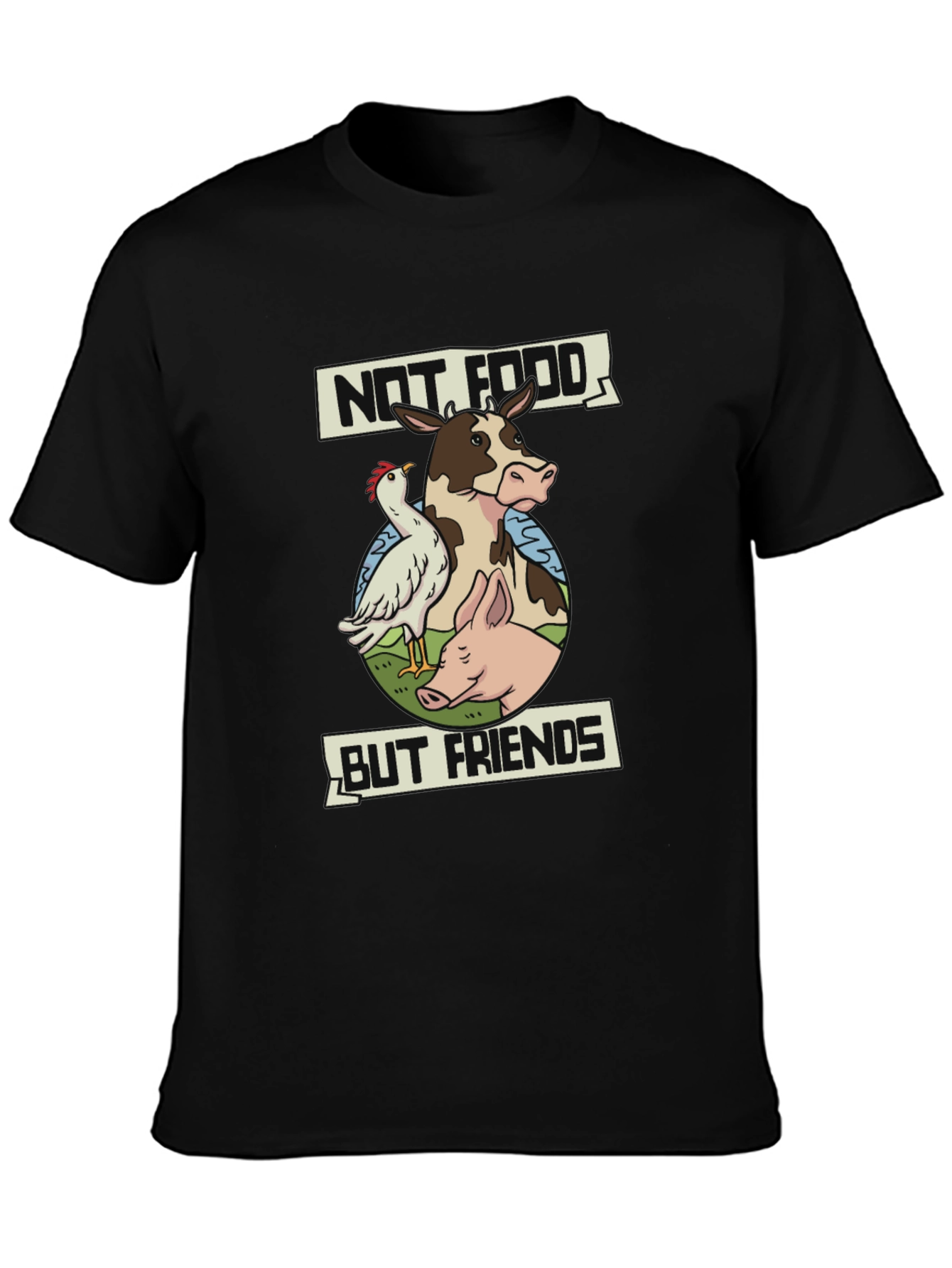 Vegan T-Shirt: Not Food But Friends