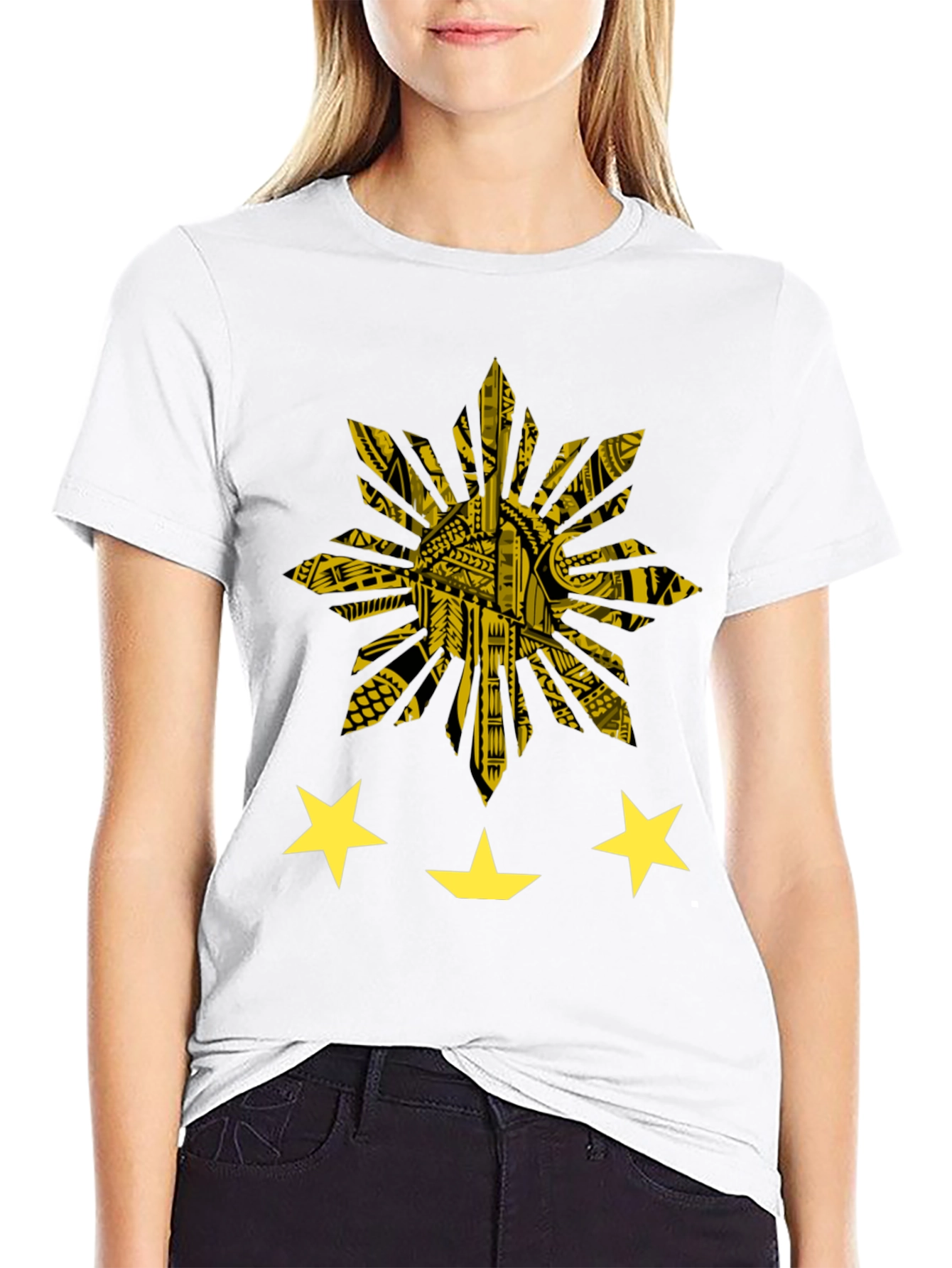 Philippine Sun & Stars Graphic Tee - Black