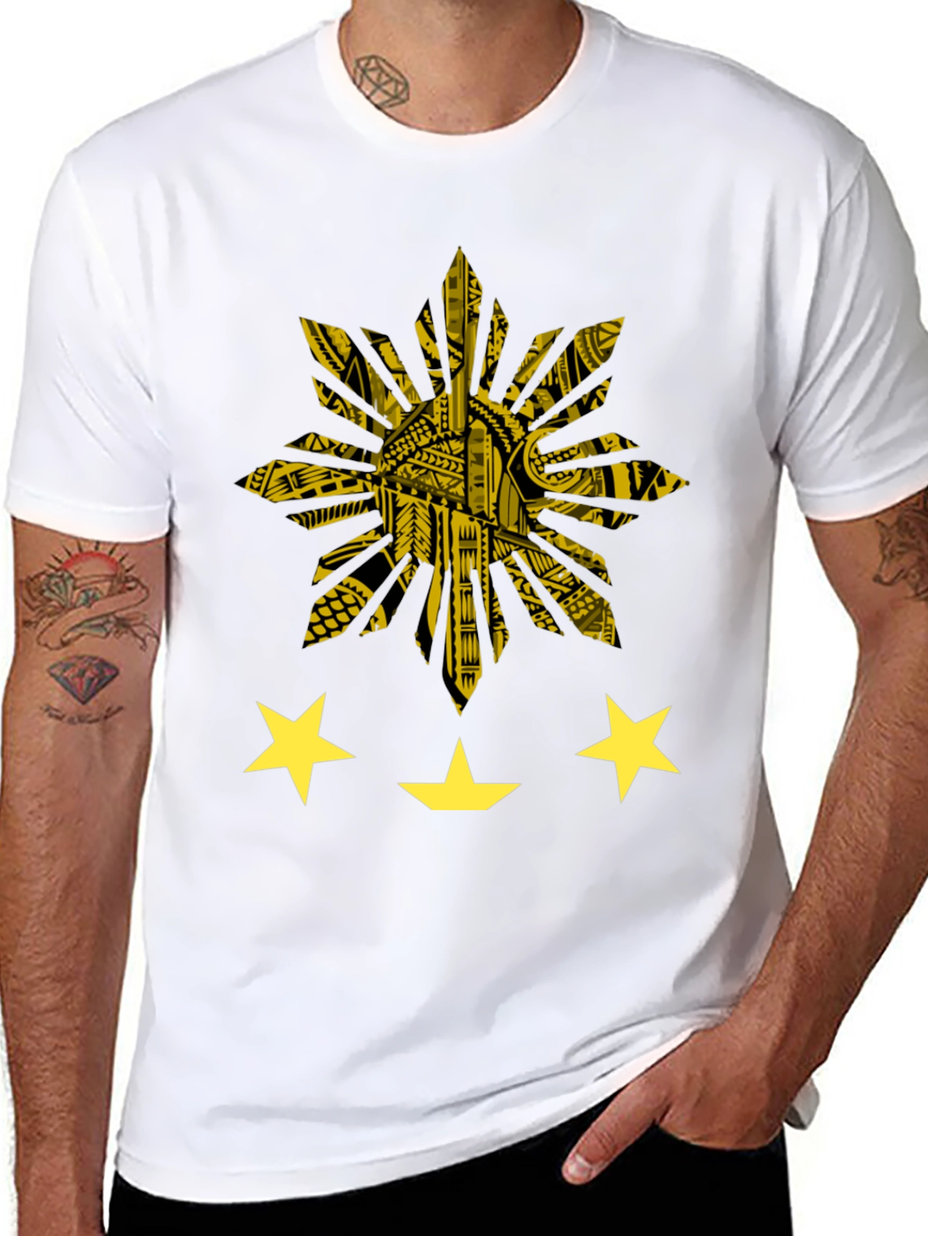 Philippine Sun & Stars Graphic Tee - Black
