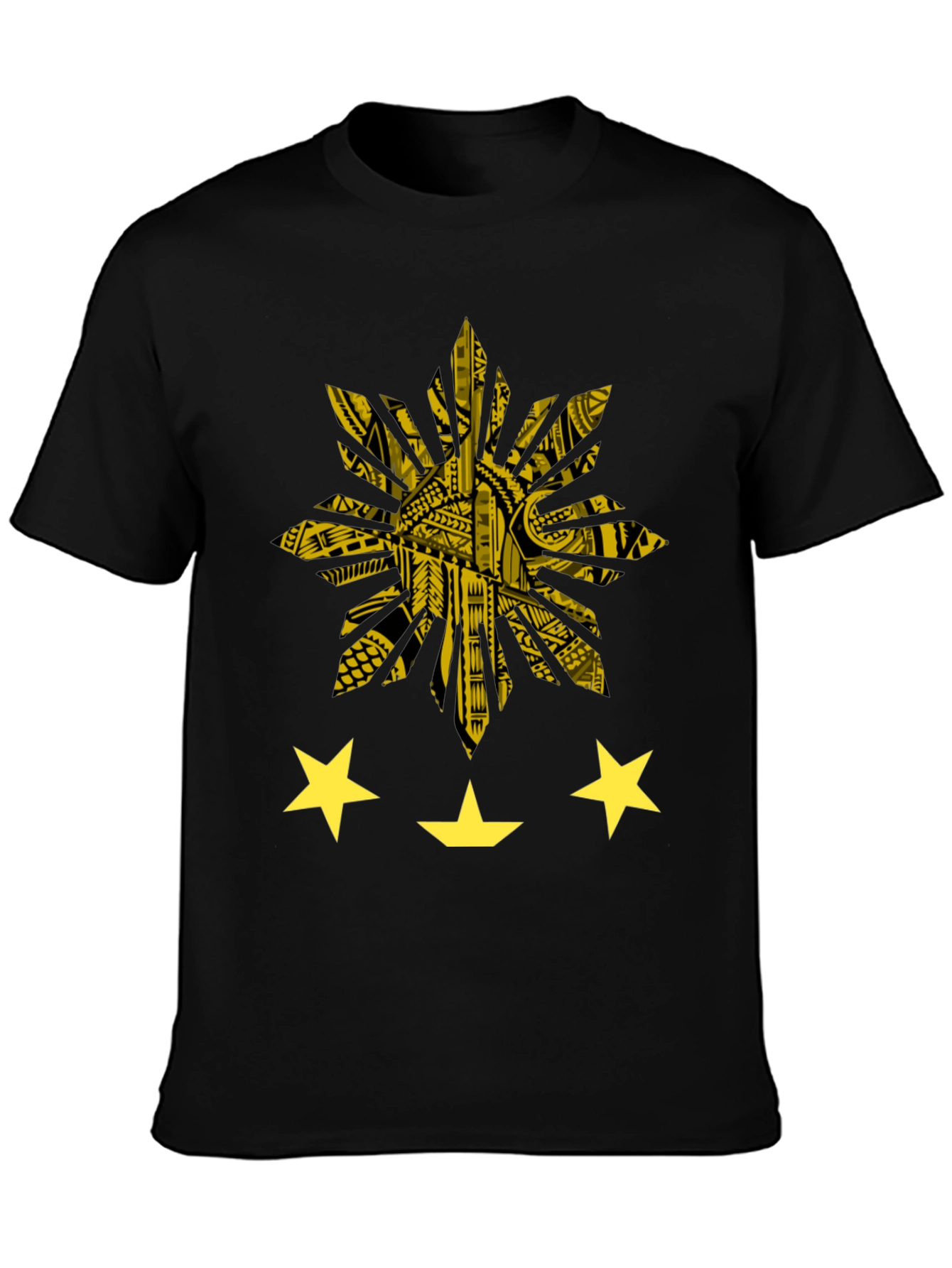 Philippine Sun & Stars Graphic Tee - Black